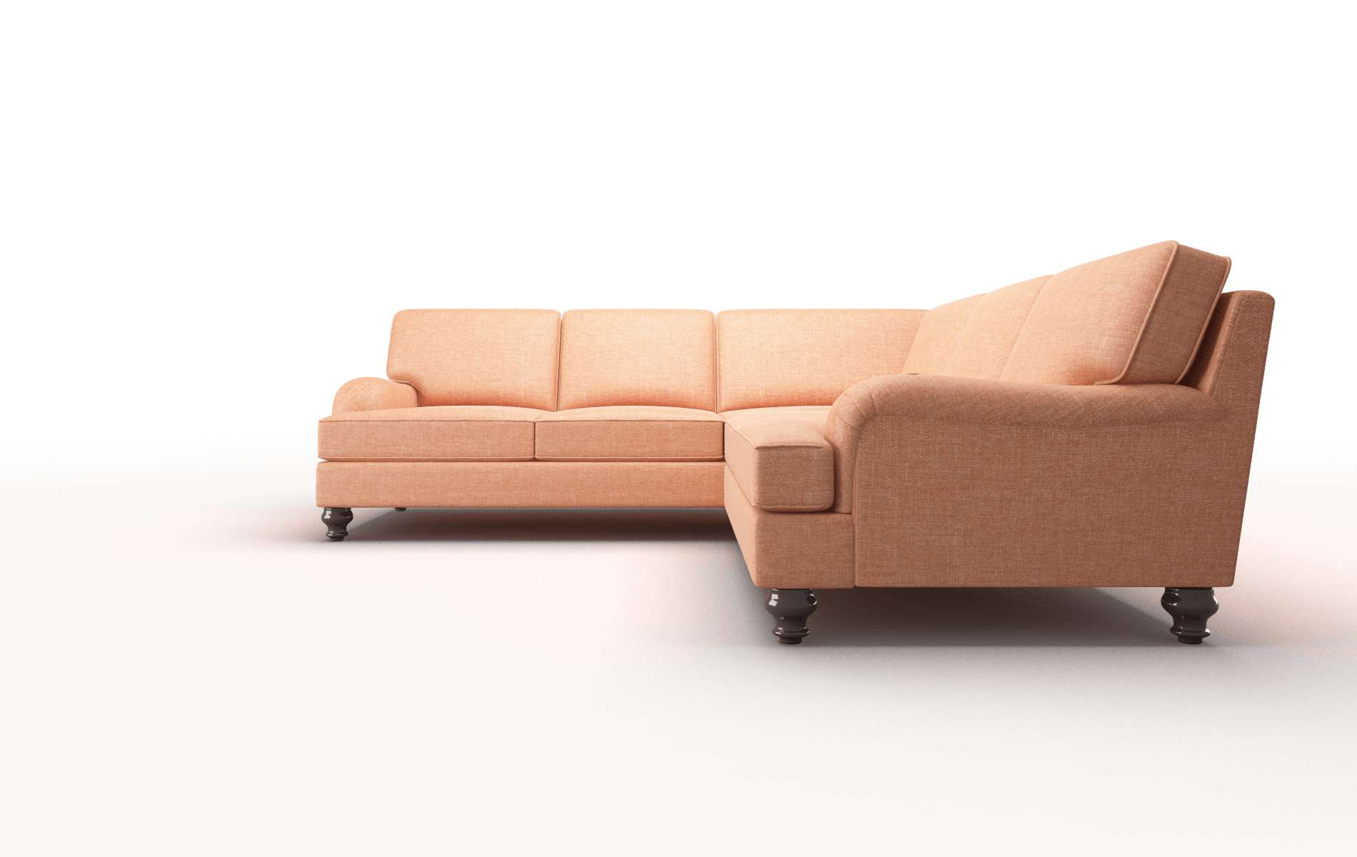 Hamilton Durham Tangerine Sectional espresso legs 5