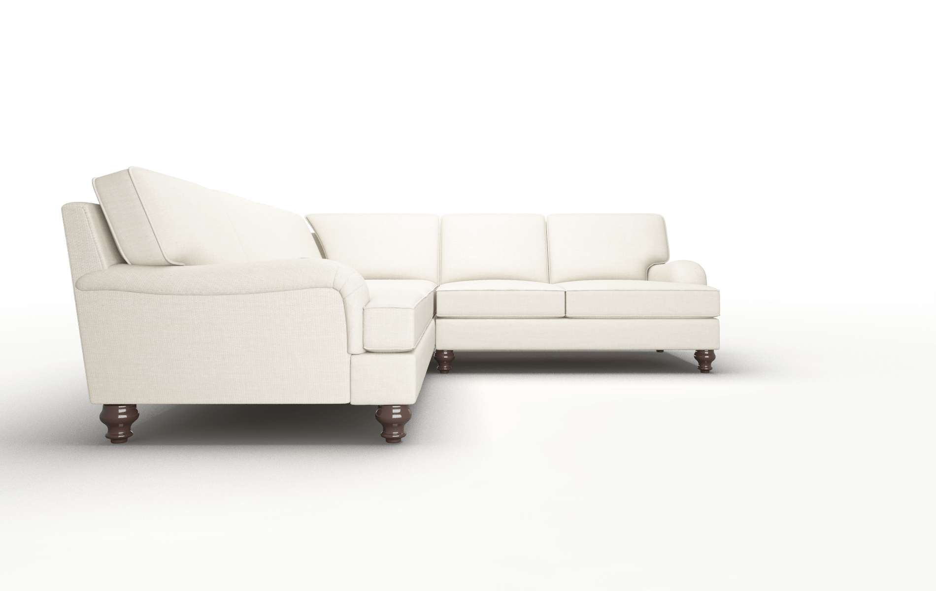 Hamilton Keylargo Almond Sectional espresso legs 2