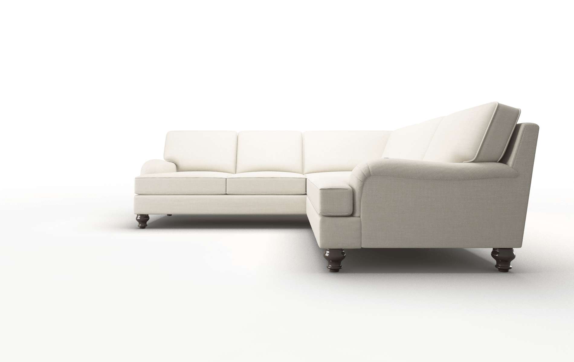 Hamilton Keylargo Almond Sectional espresso legs 5