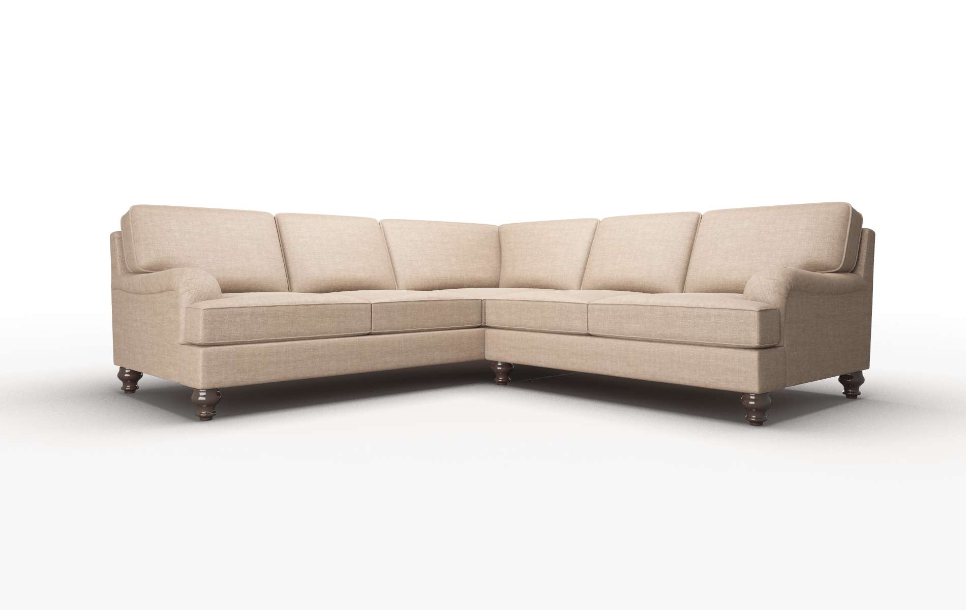 Hamilton Keylargo mink Sectional Espresso Legs  1