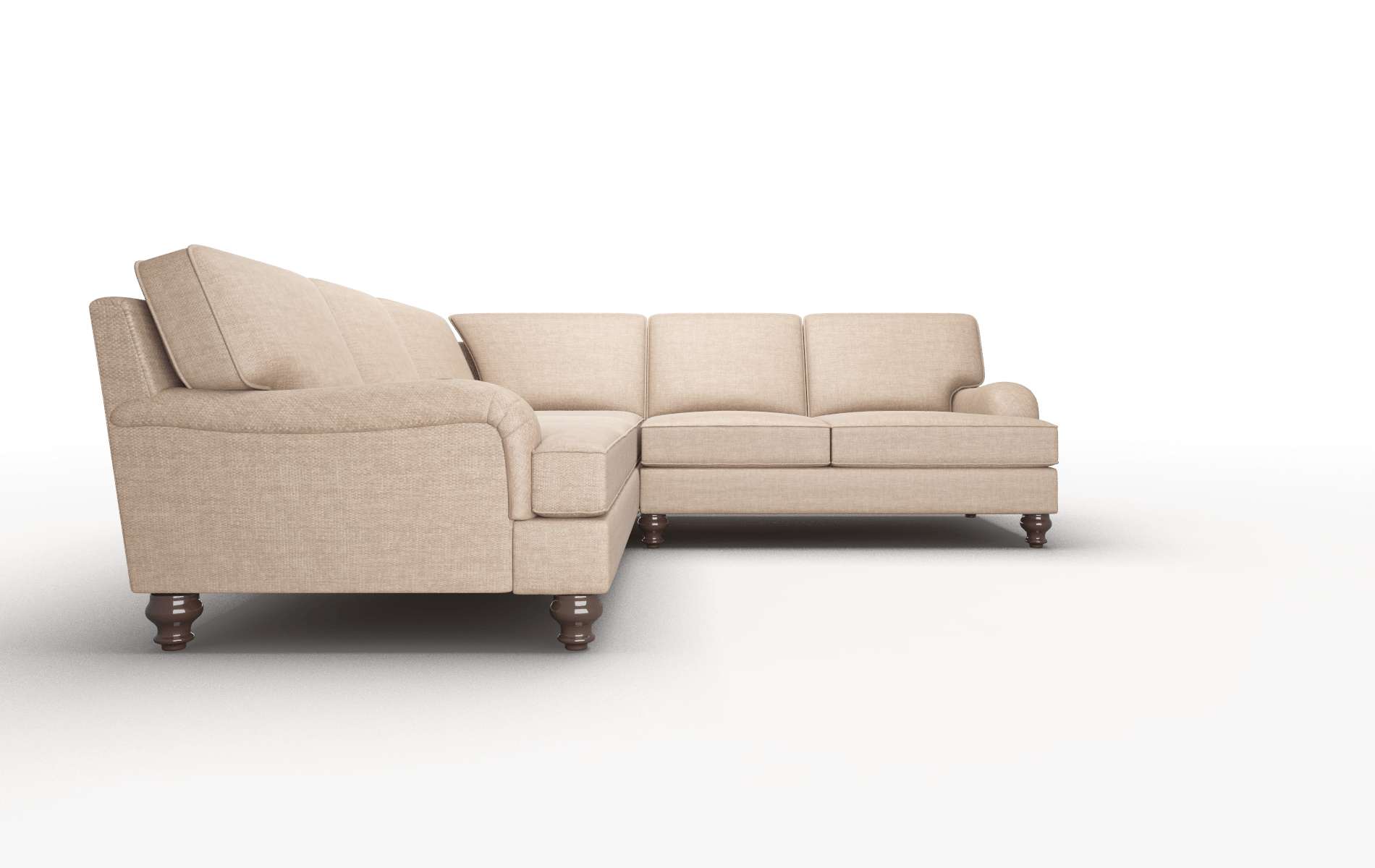 Hamilton Keylargo Mink Sectional espresso legs 2