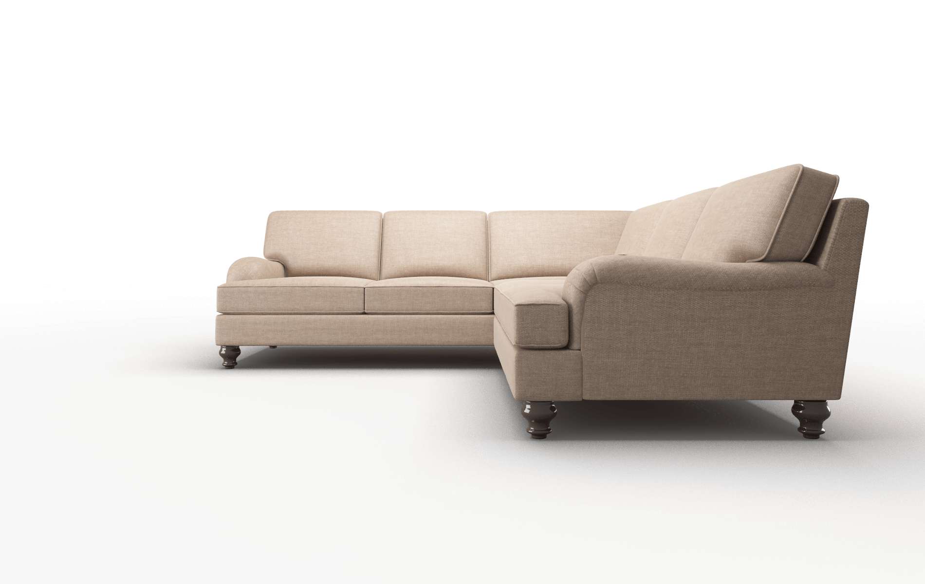 Hamilton Keylargo Mink Sectional espresso legs 5