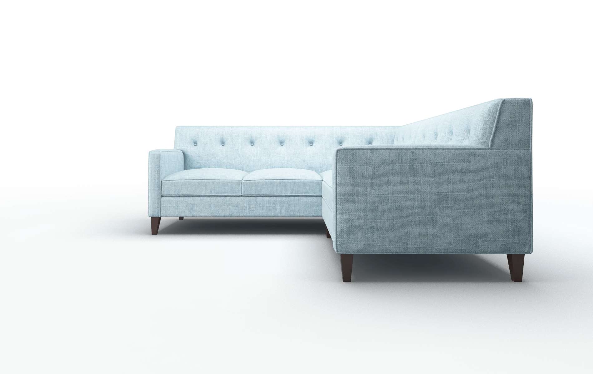 Harper Atlas Turquoise Sectional espresso legs 5