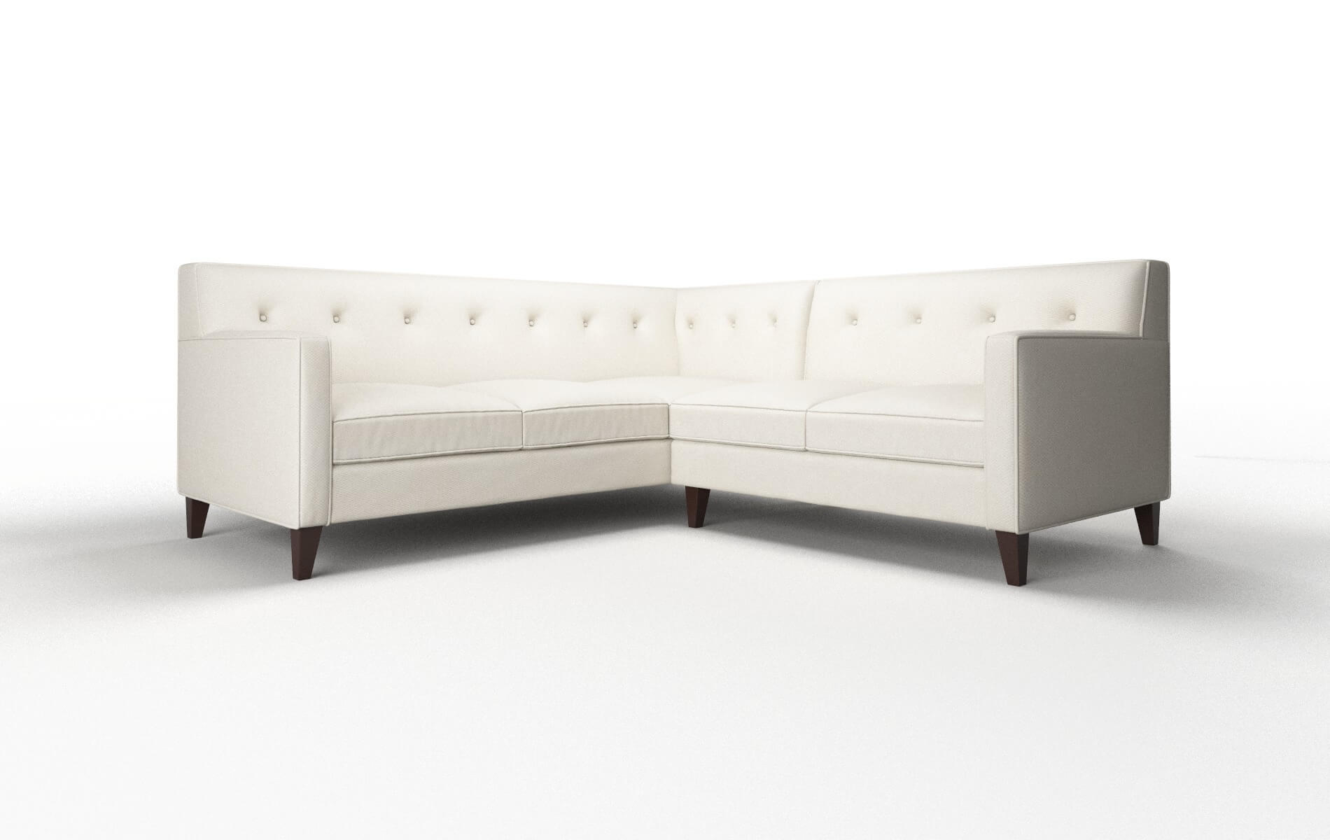 Harper Bungalow Ivory Sectional espresso legs 1