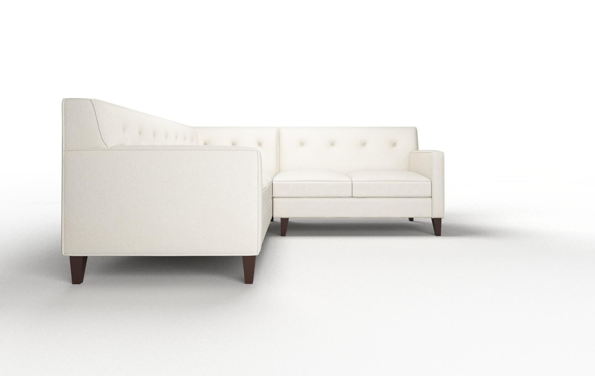 Harper Bungalow Ivory Sectional espresso legs 2