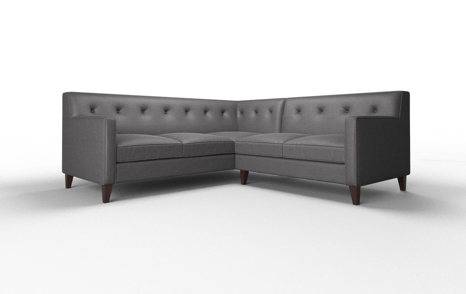 Harper Catalina Charcoal Sectional espresso legs