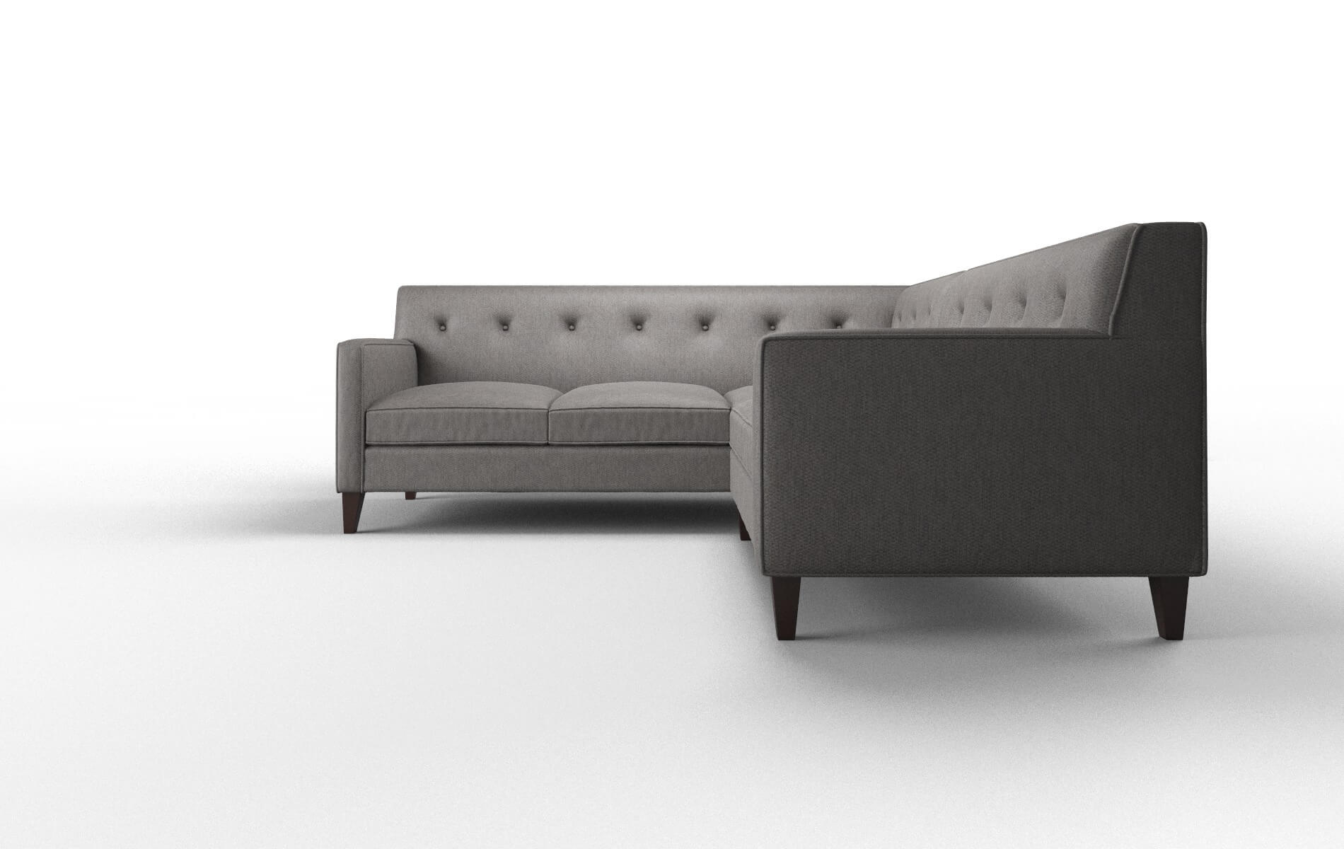 Harper Cosmo Charcoal Sectional espresso legs 5