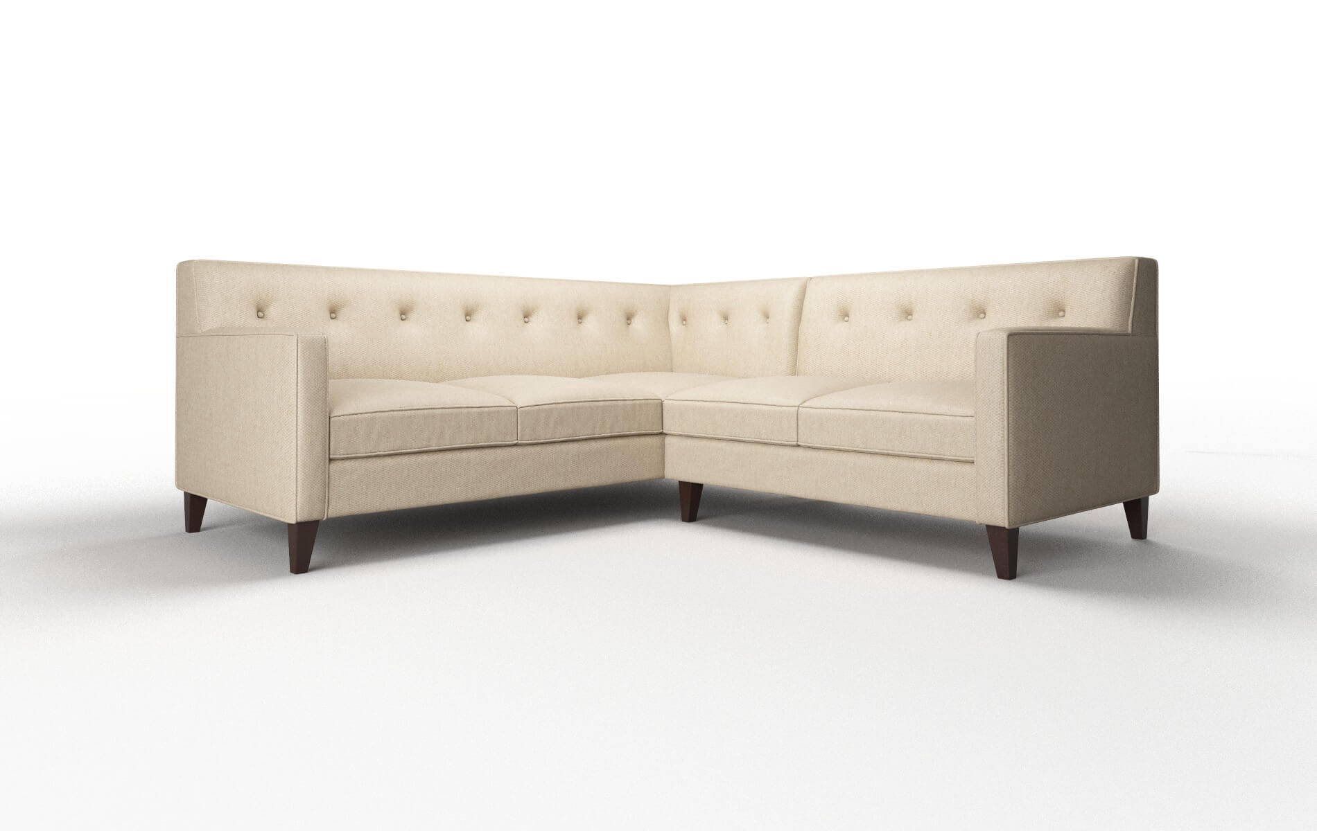 Harper Cosmo Fawn Sectional espresso legs 1