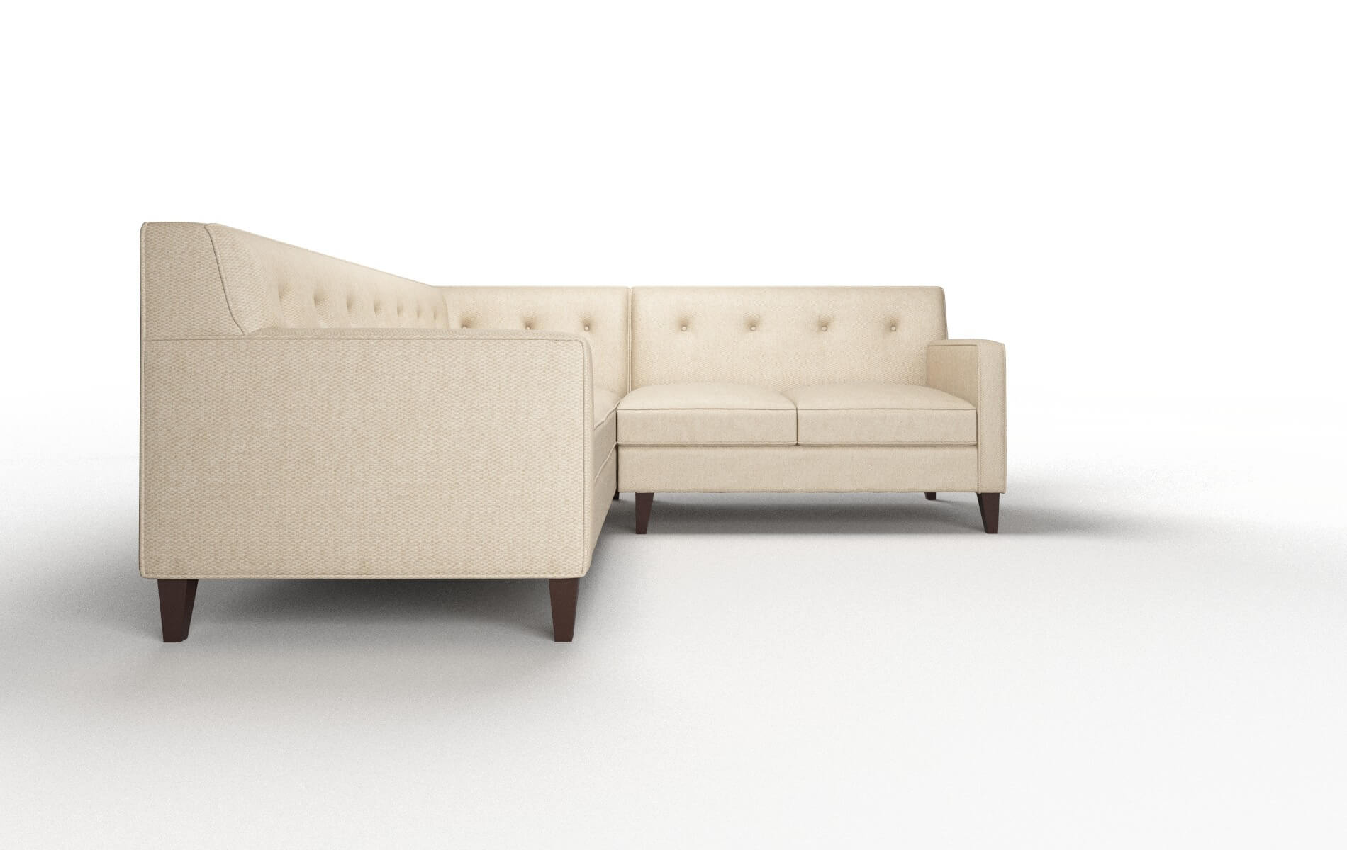 Harper Cosmo Fawn Sectional espresso legs 2