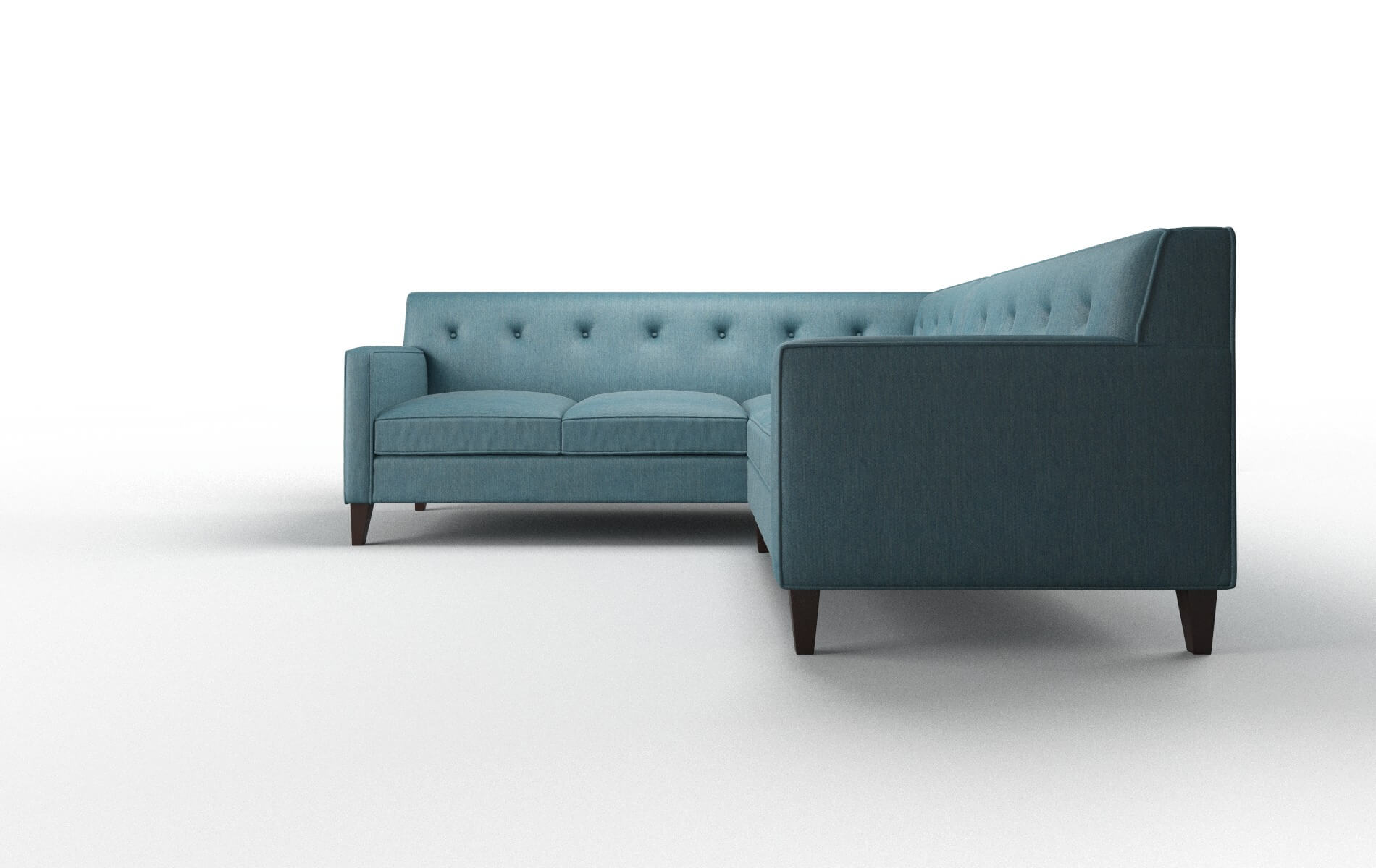 Harper Cosmo Teal Sectional espresso legs 5