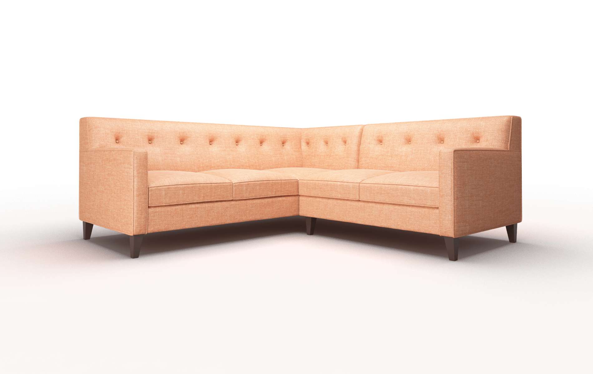 Harper Durham Tangerine Sectional espresso legs