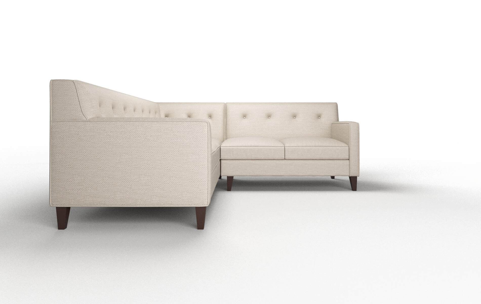 Harper Oscar Linen Sectional espresso legs 2