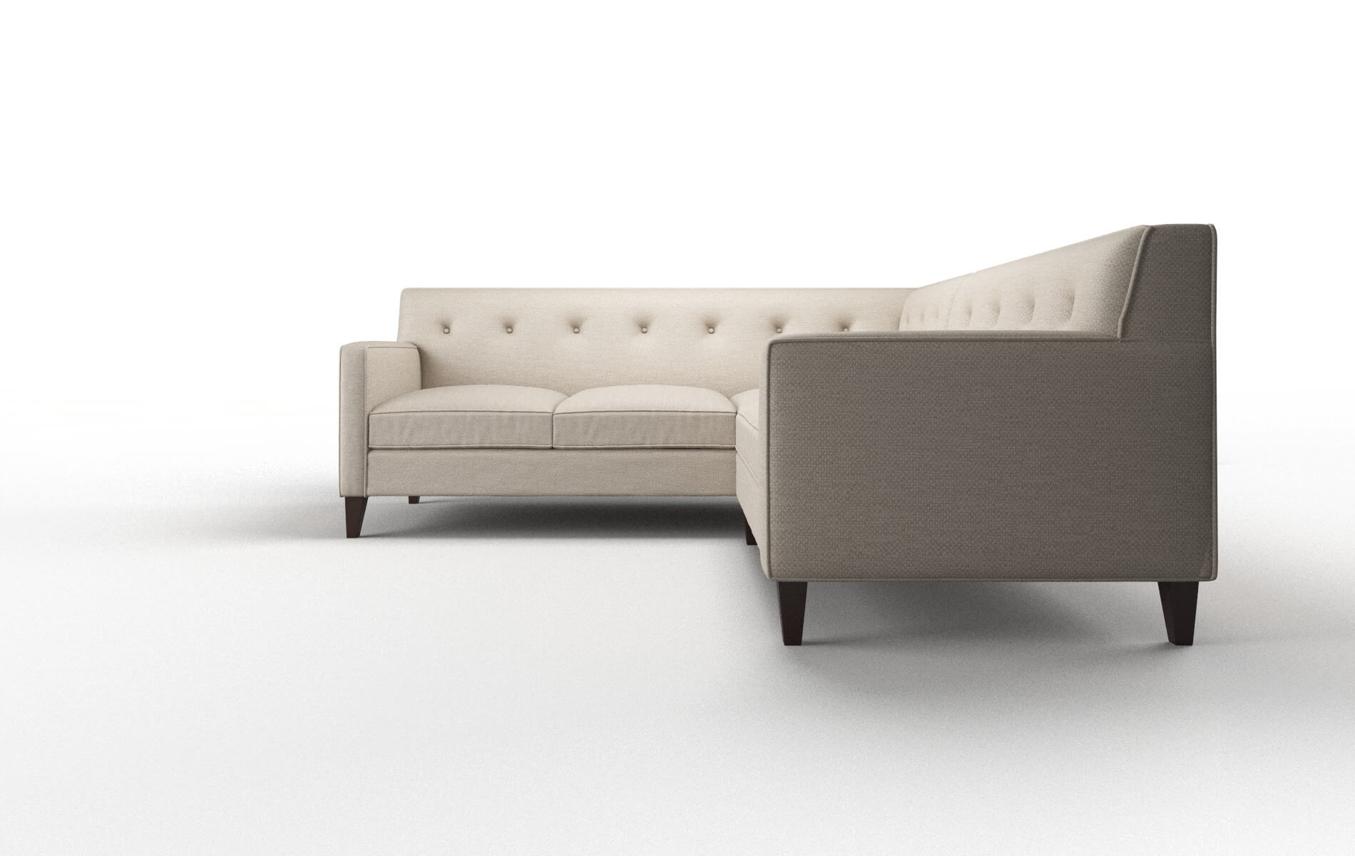 Harper Oscar Linen Sectional espresso legs 5