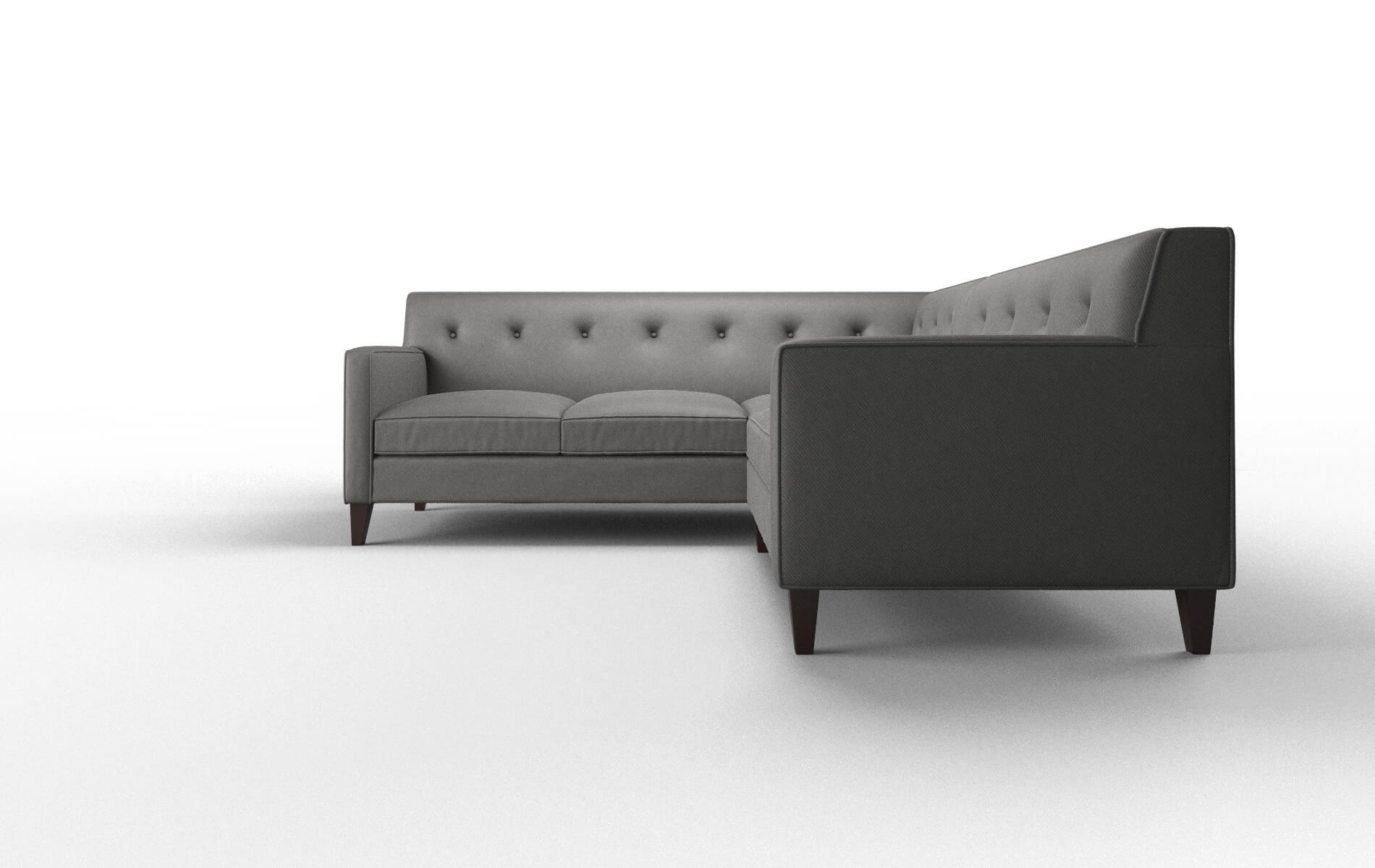 Harper Rocket Charcoal Sectional espresso legs 5