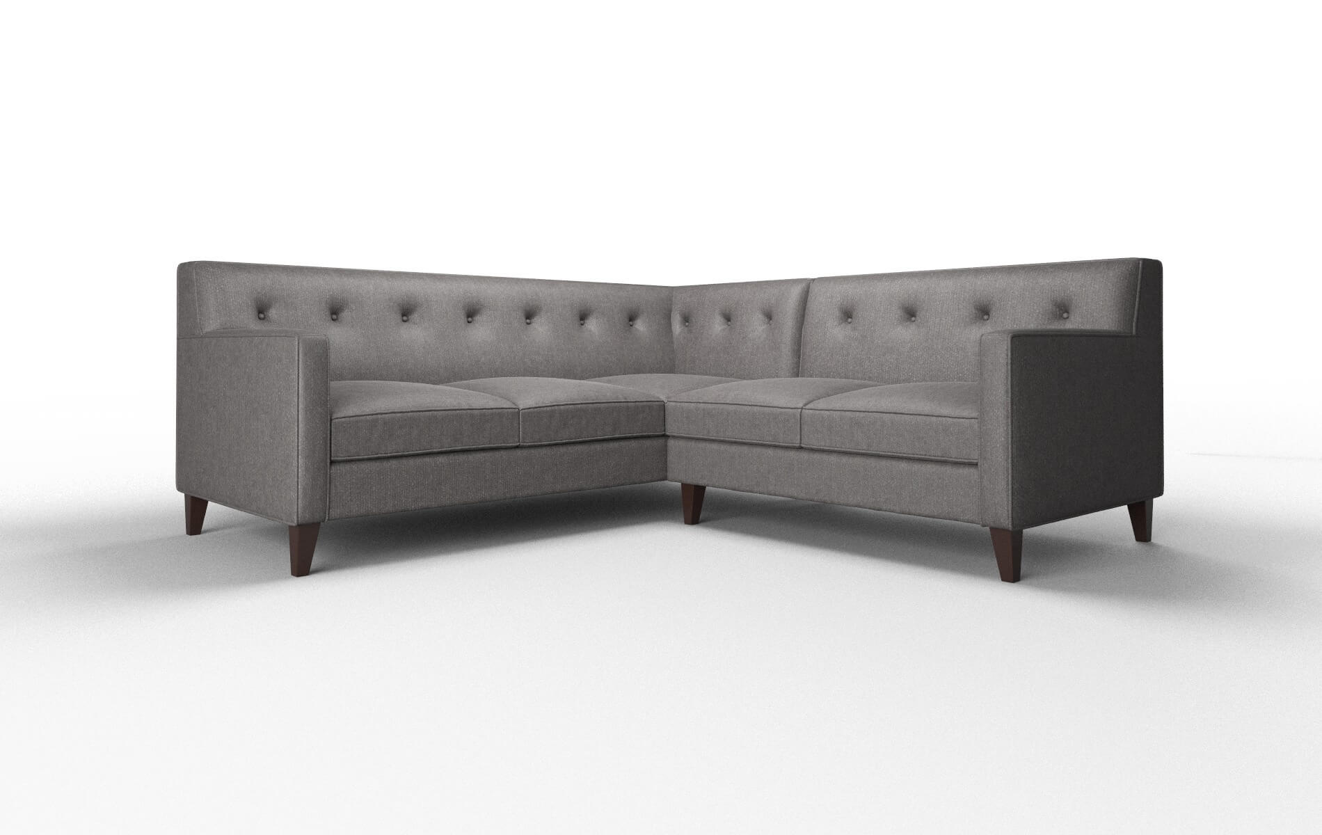 Harper Sasha Grey Sectional espresso legs 1