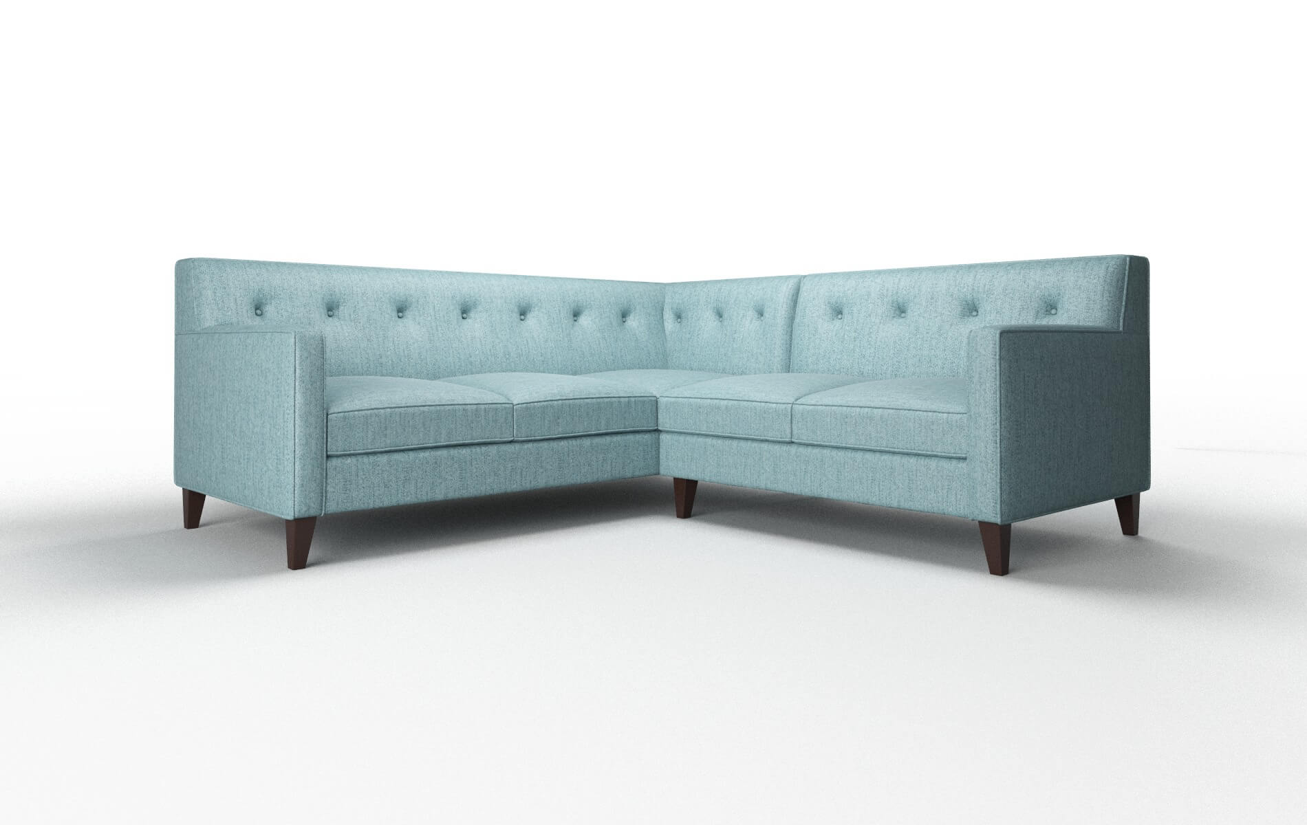 Harper Sasha Teal Sectional espresso legs 1