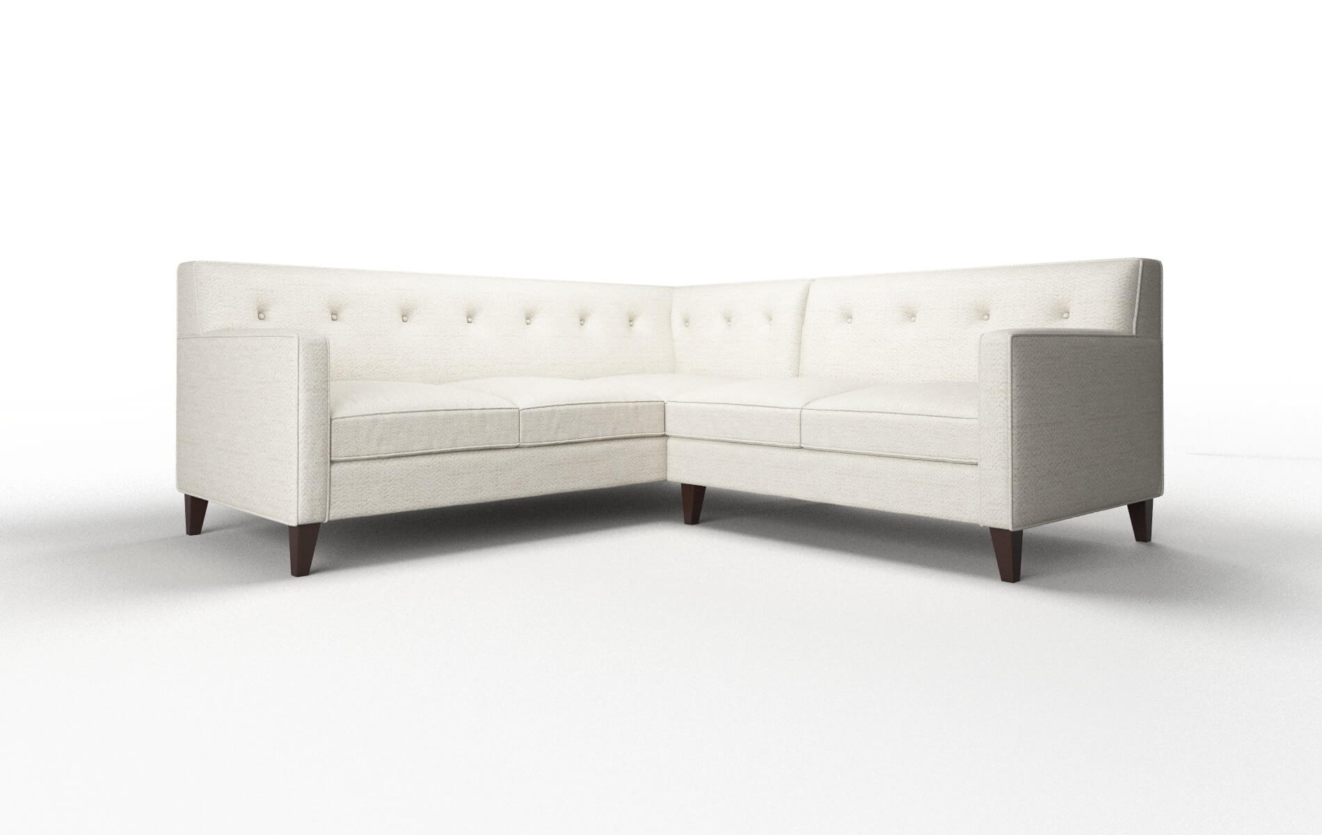 Harper Venus Cream Sectional espresso legs 1