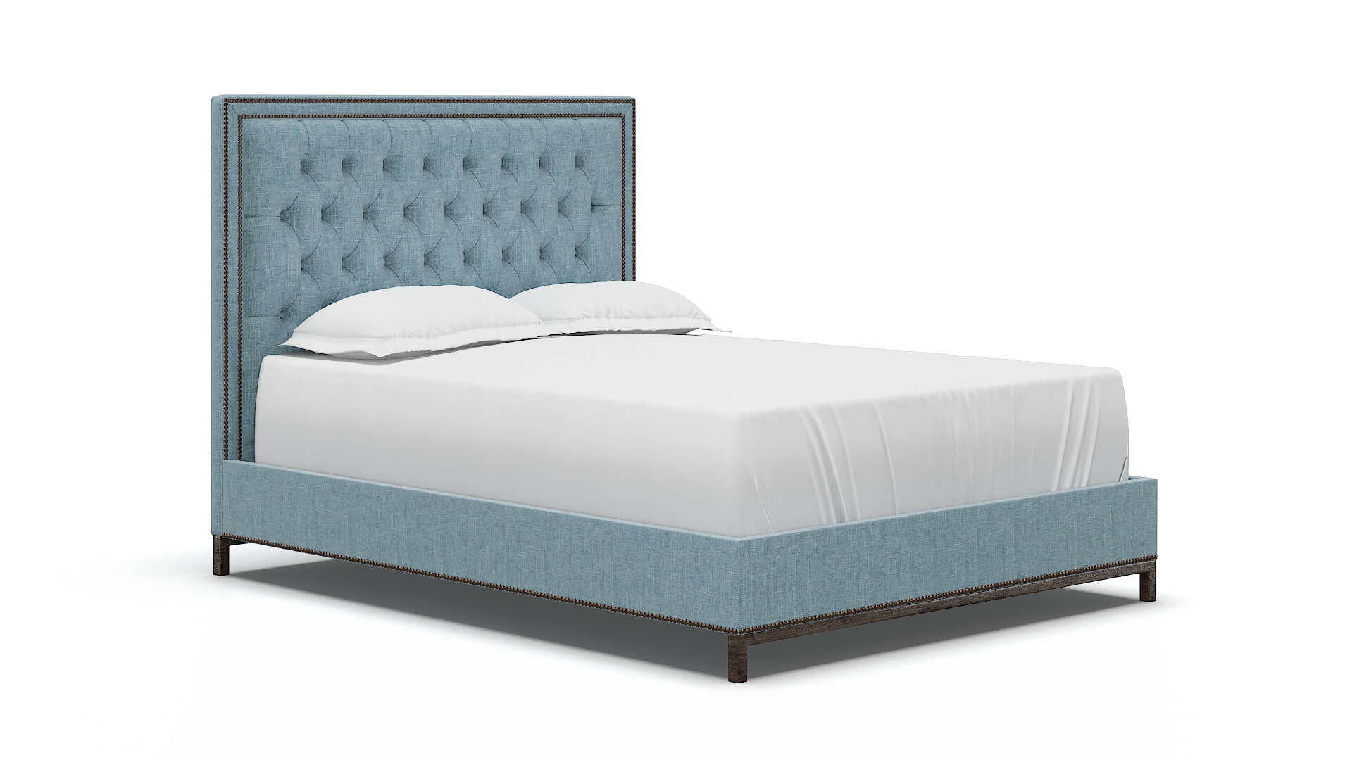 Heidi Atlas Turquoise Bed espresso legs 2