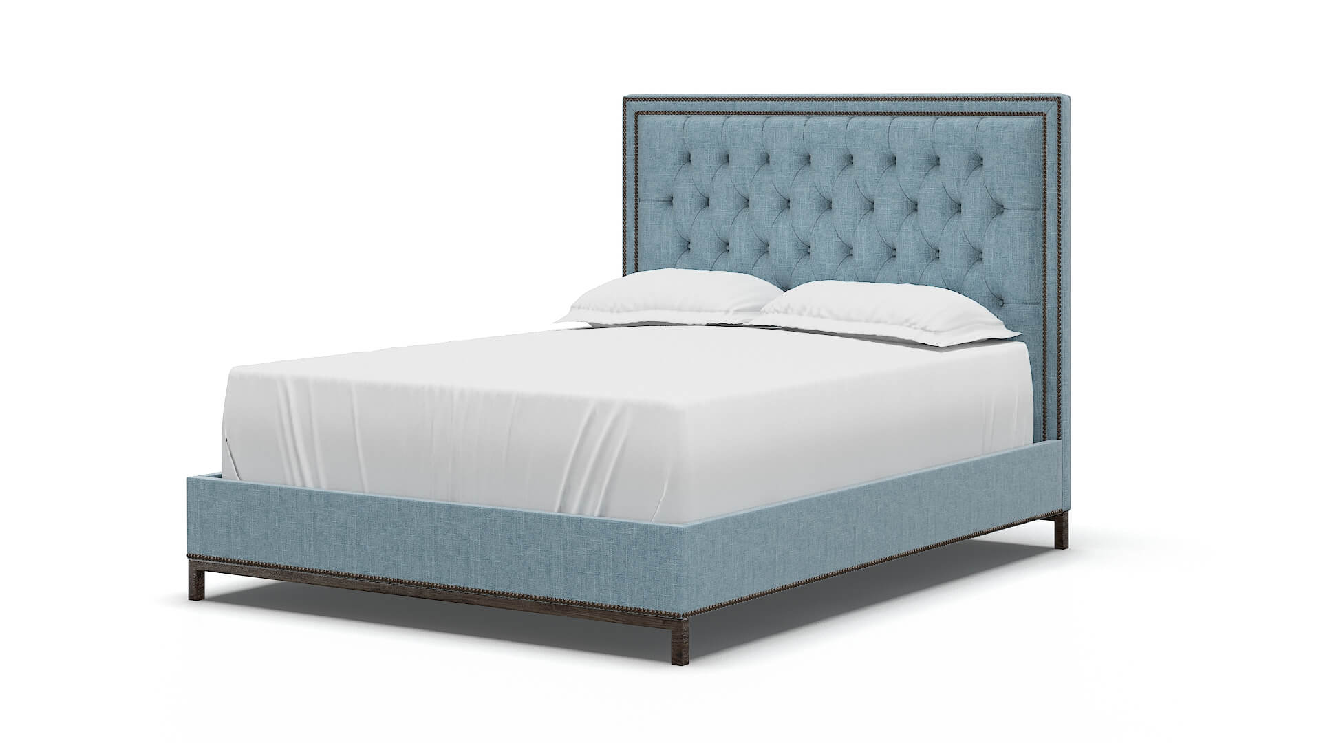Heidi Atlas Turquoise Bed espresso legs 5