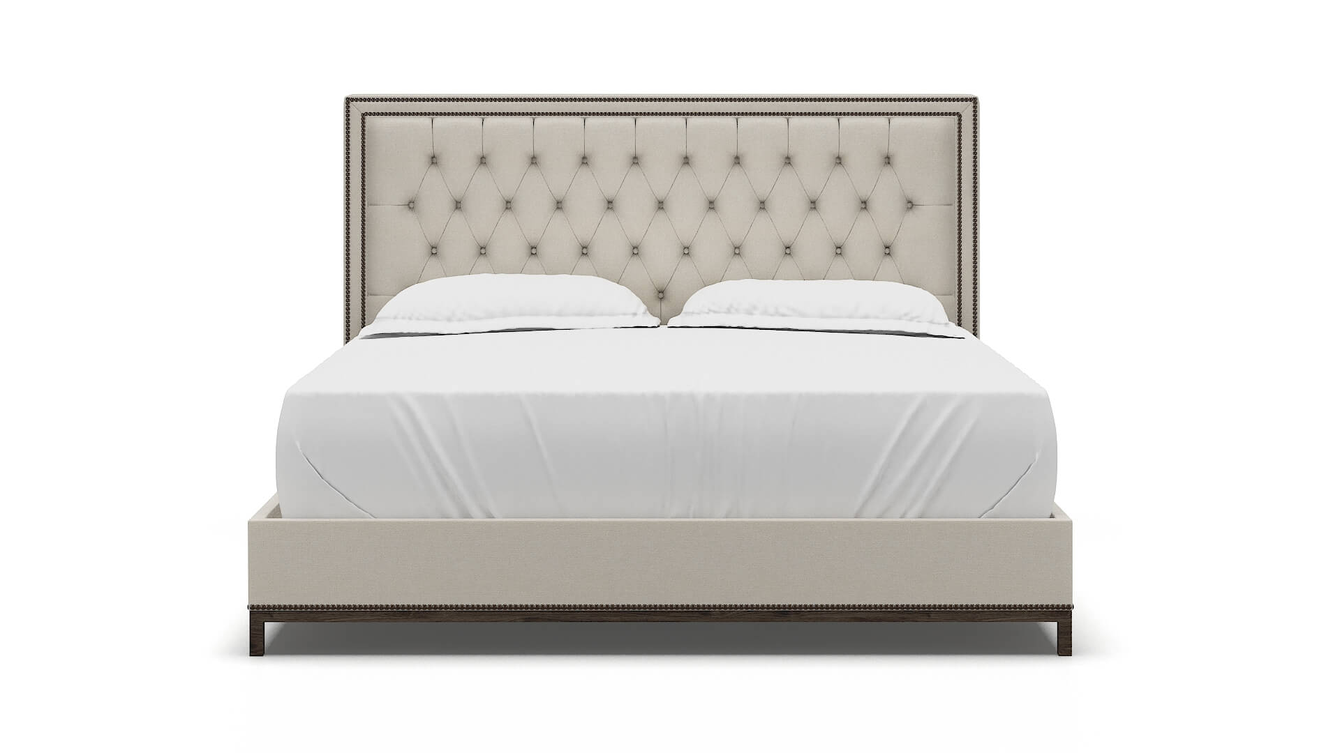 Heidi Bungalow Ivory Bed King espresso legs 1