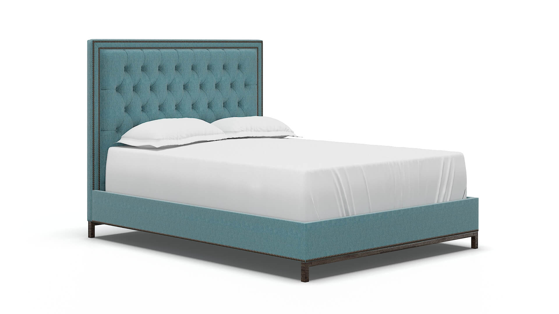 Heidi Cosmo Turquoise Bed espresso legs 2
