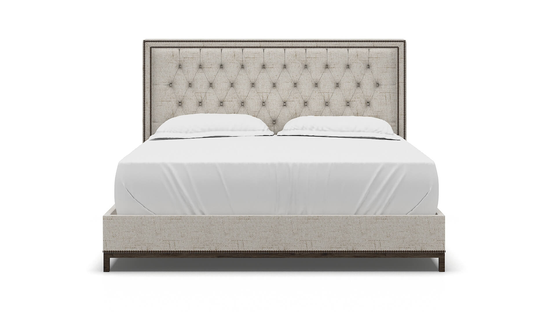 Heidi Derby Taupe Bed King espresso legs 1