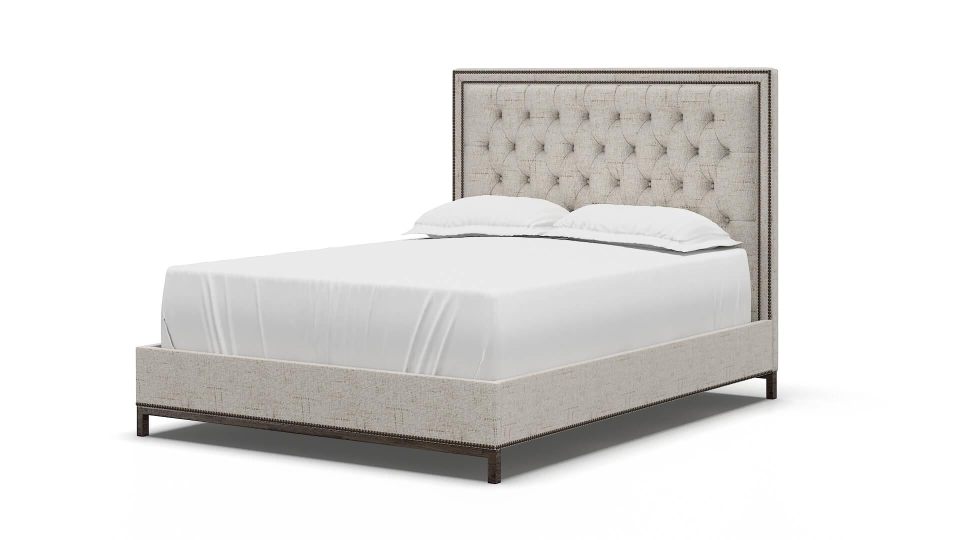 Heidi Derby Taupe Bed espresso legs 5