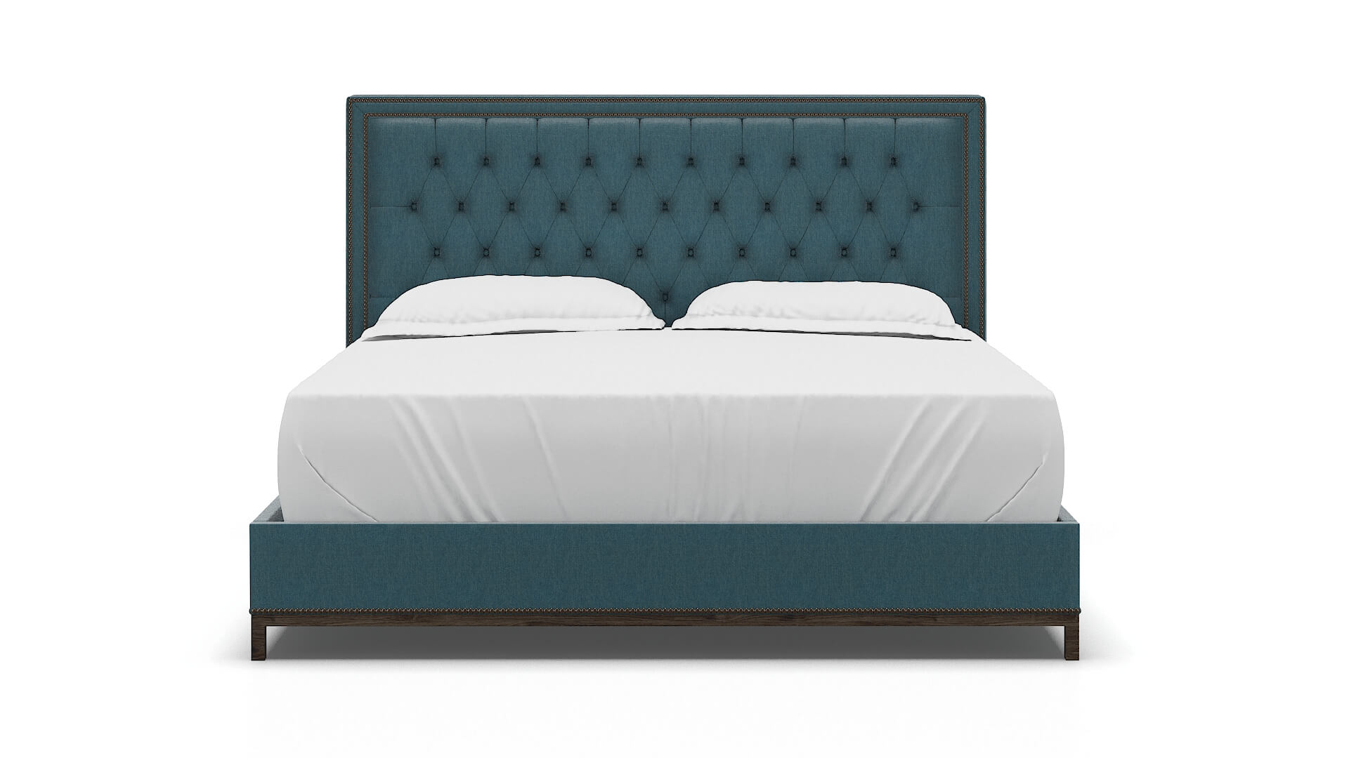 Heidi Hepburn Teal Bed King espresso legs 1