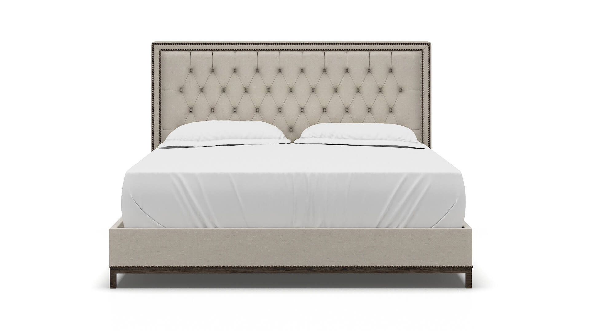 Heidi Malibu Linen Bed King espresso legs 1