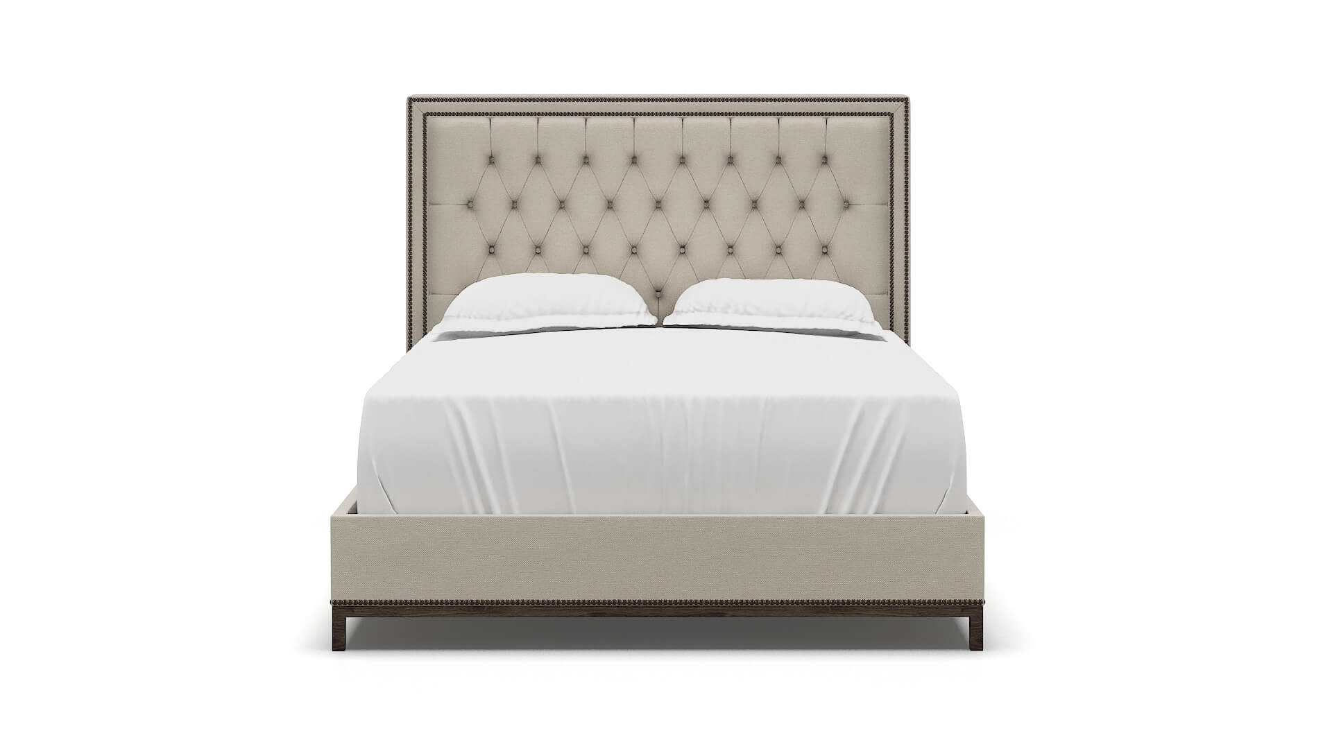 Heidi Malibu Linen Bed espresso legs 1