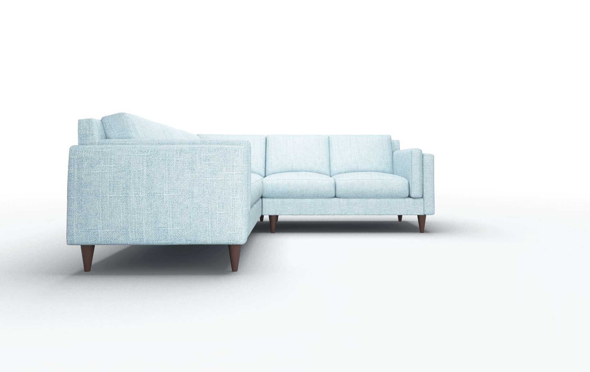 Helsinki Atlas Turquoise Sectional espresso legs 2