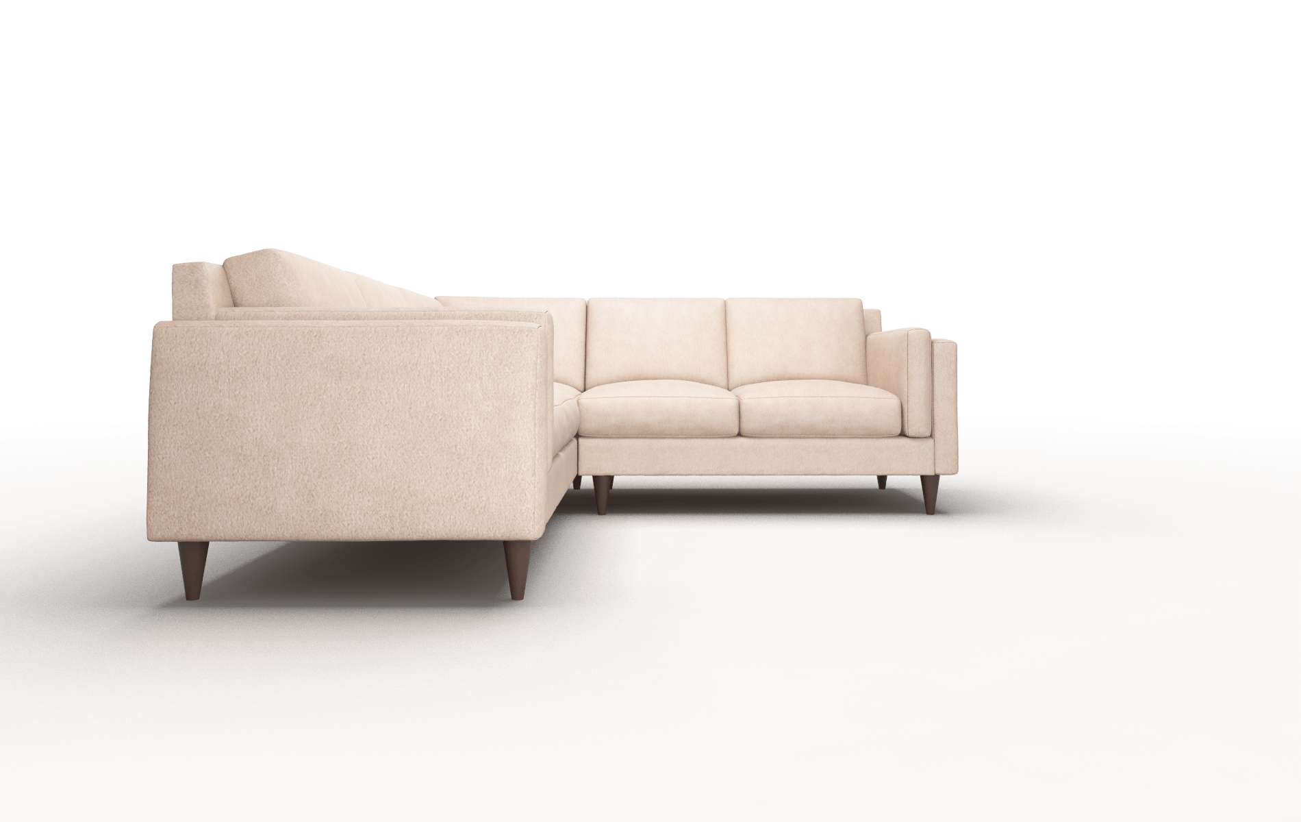 Helsinki Bella Cocoa Sectional espresso legs 2