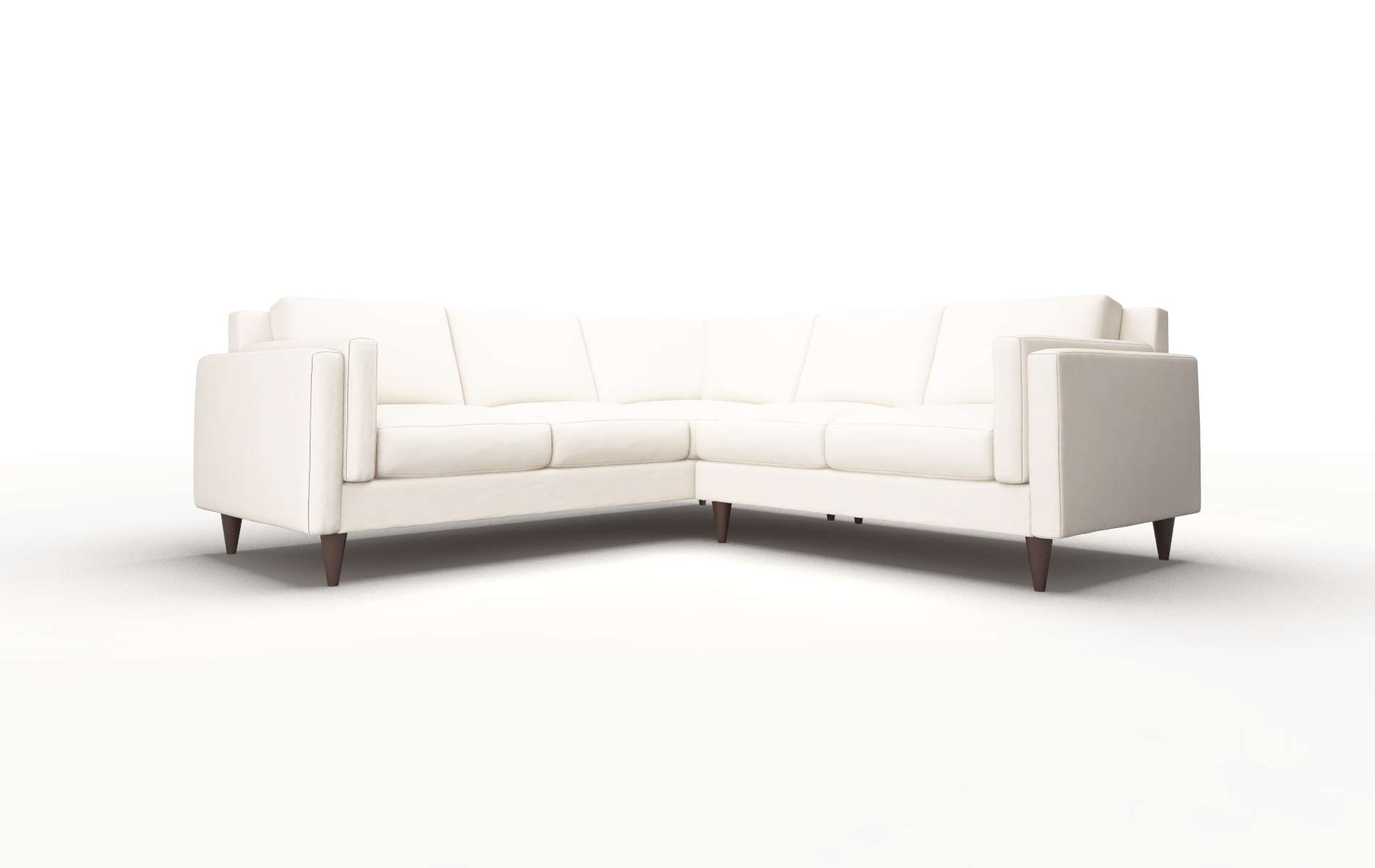 Helsinki Blanche Milky Sectional espresso legs 1