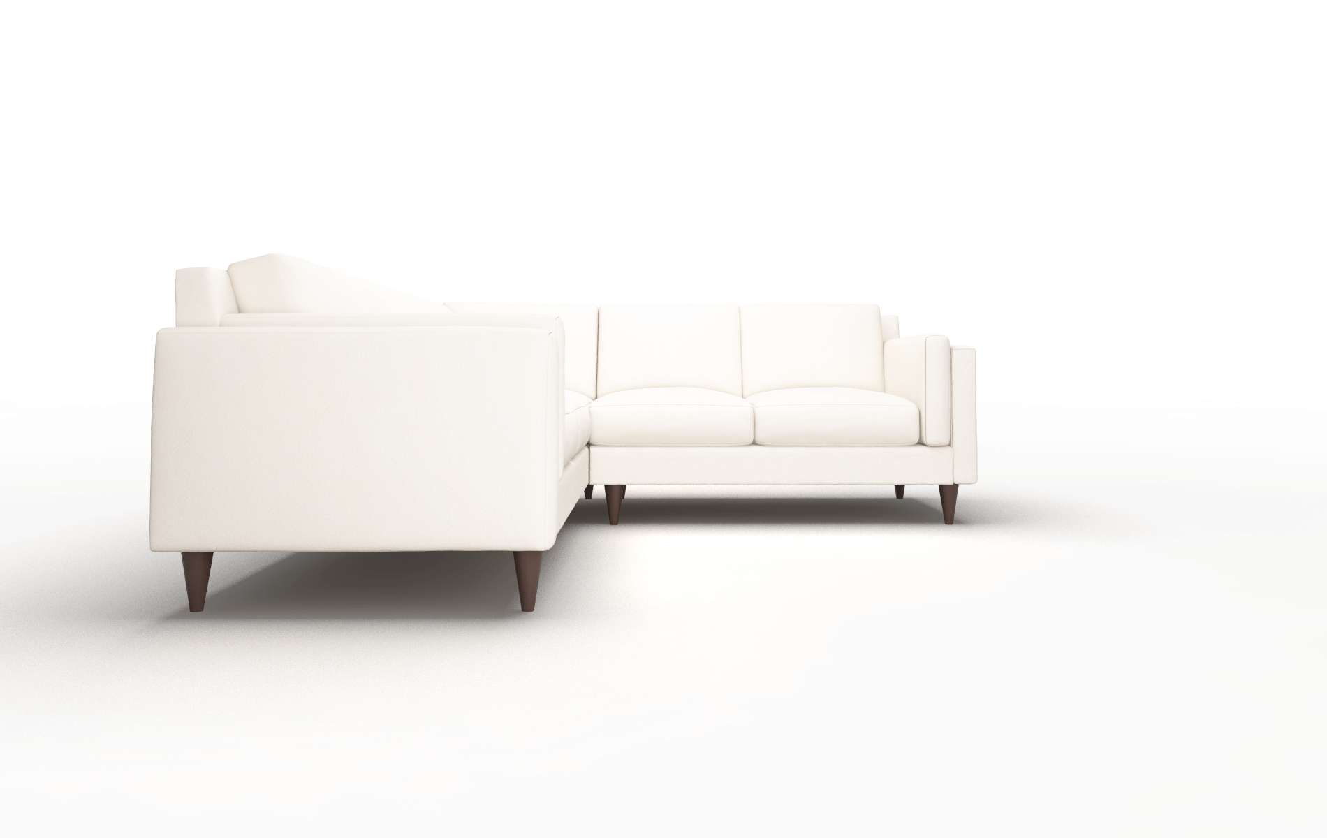 Helsinki Blanche Milky Sectional espresso legs 2