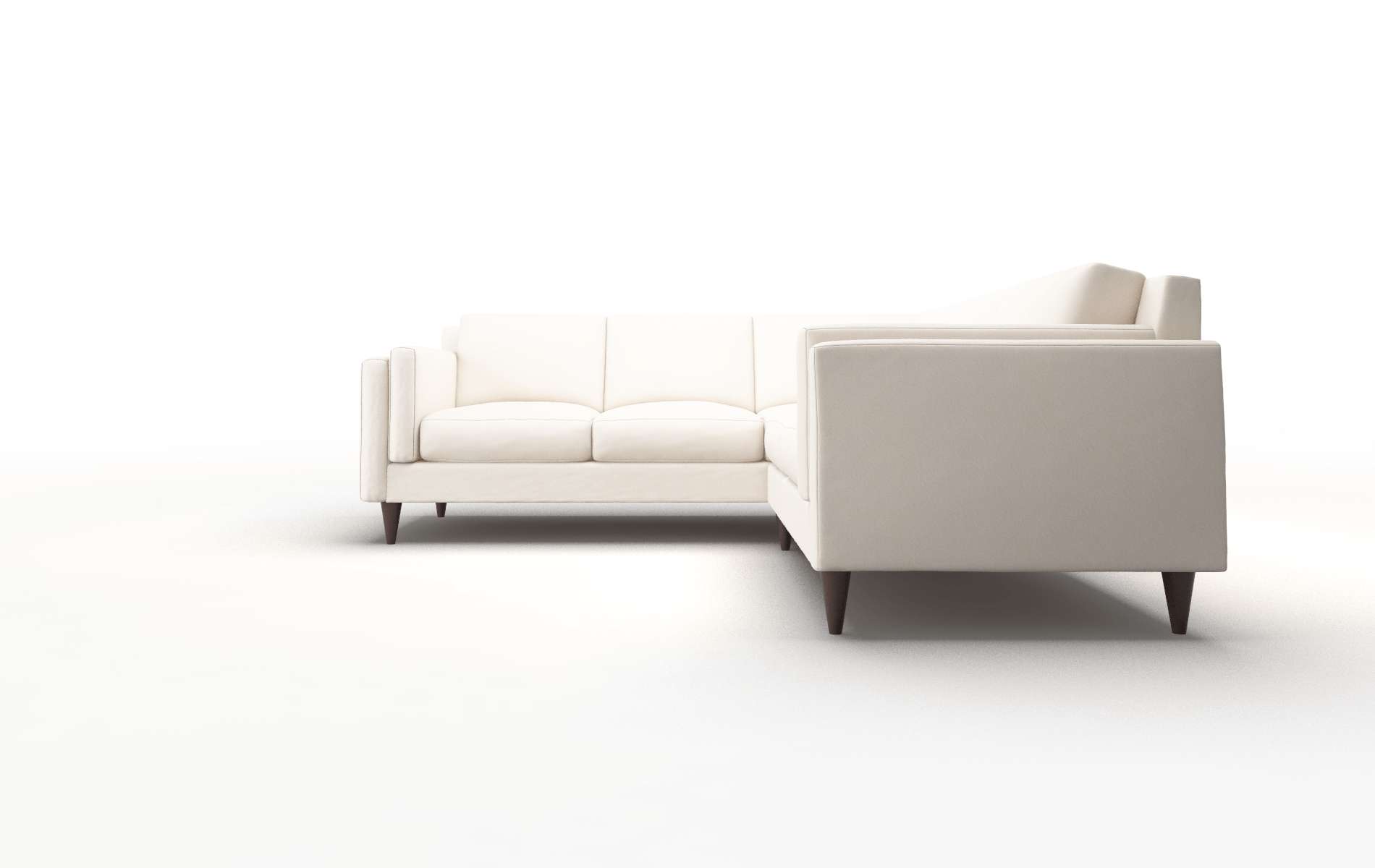 Helsinki Blanche Milky Sectional espresso legs 5