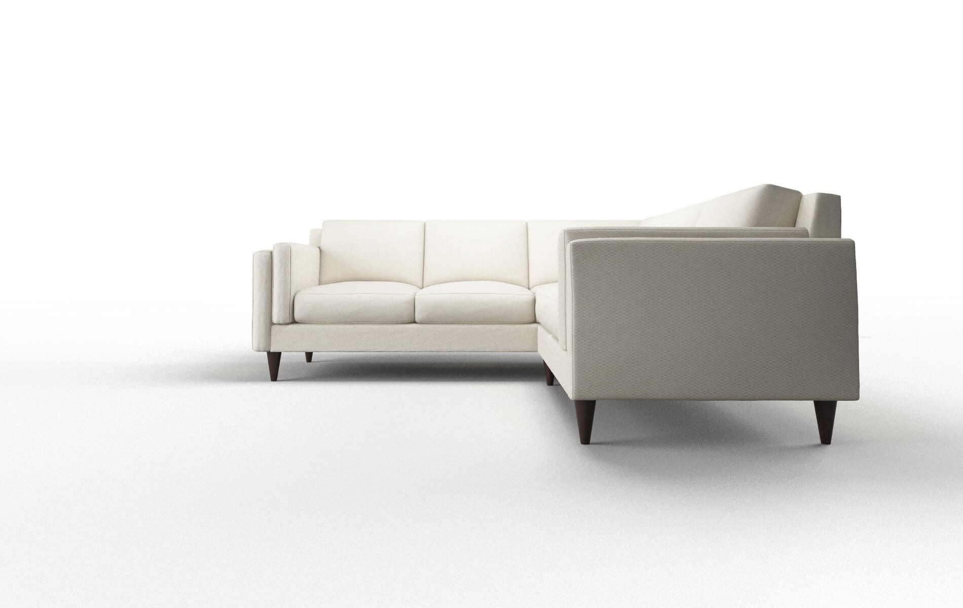 Helsinki Bungalow Ivory Sectional espresso legs 5