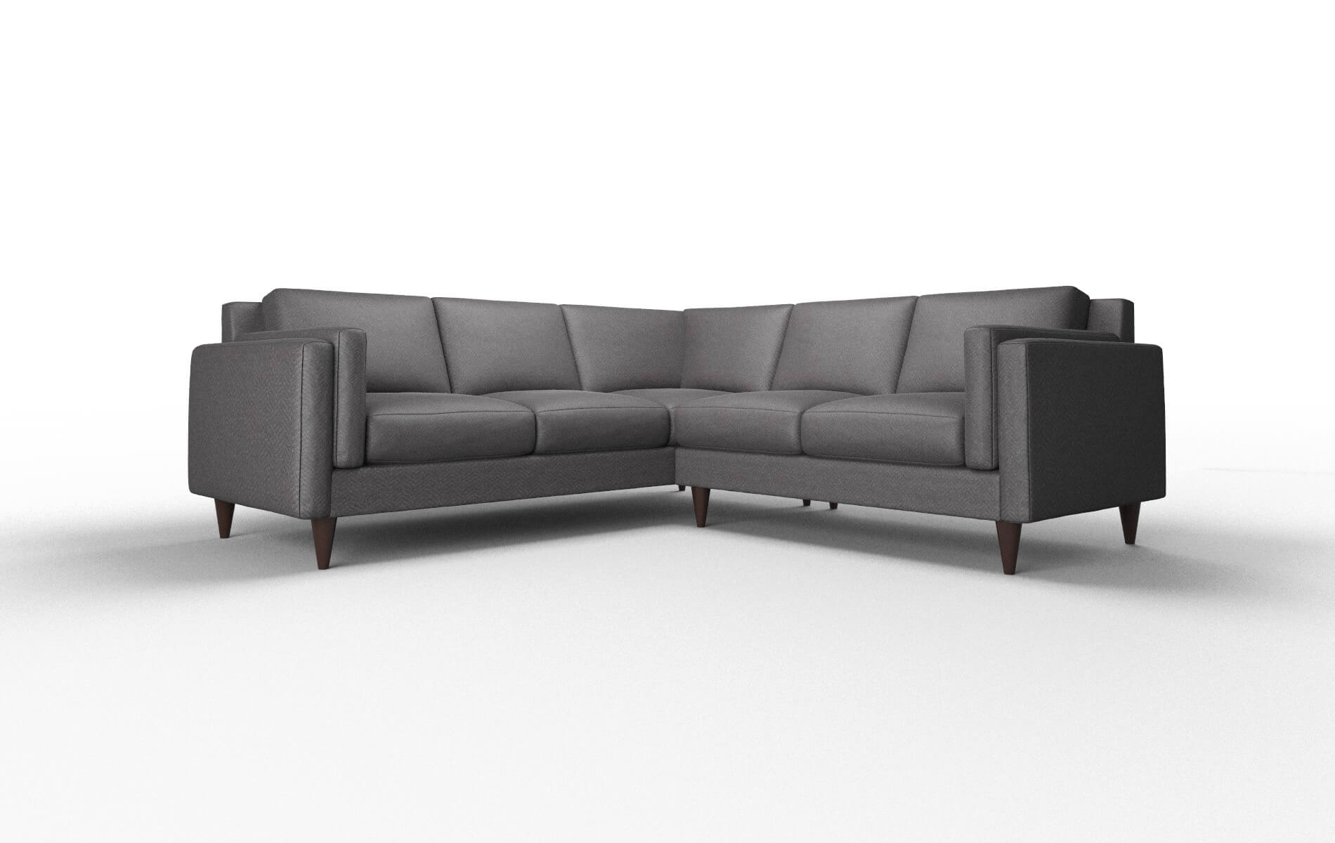 Helsinki Catalina Charcoal Sectional espresso legs 1