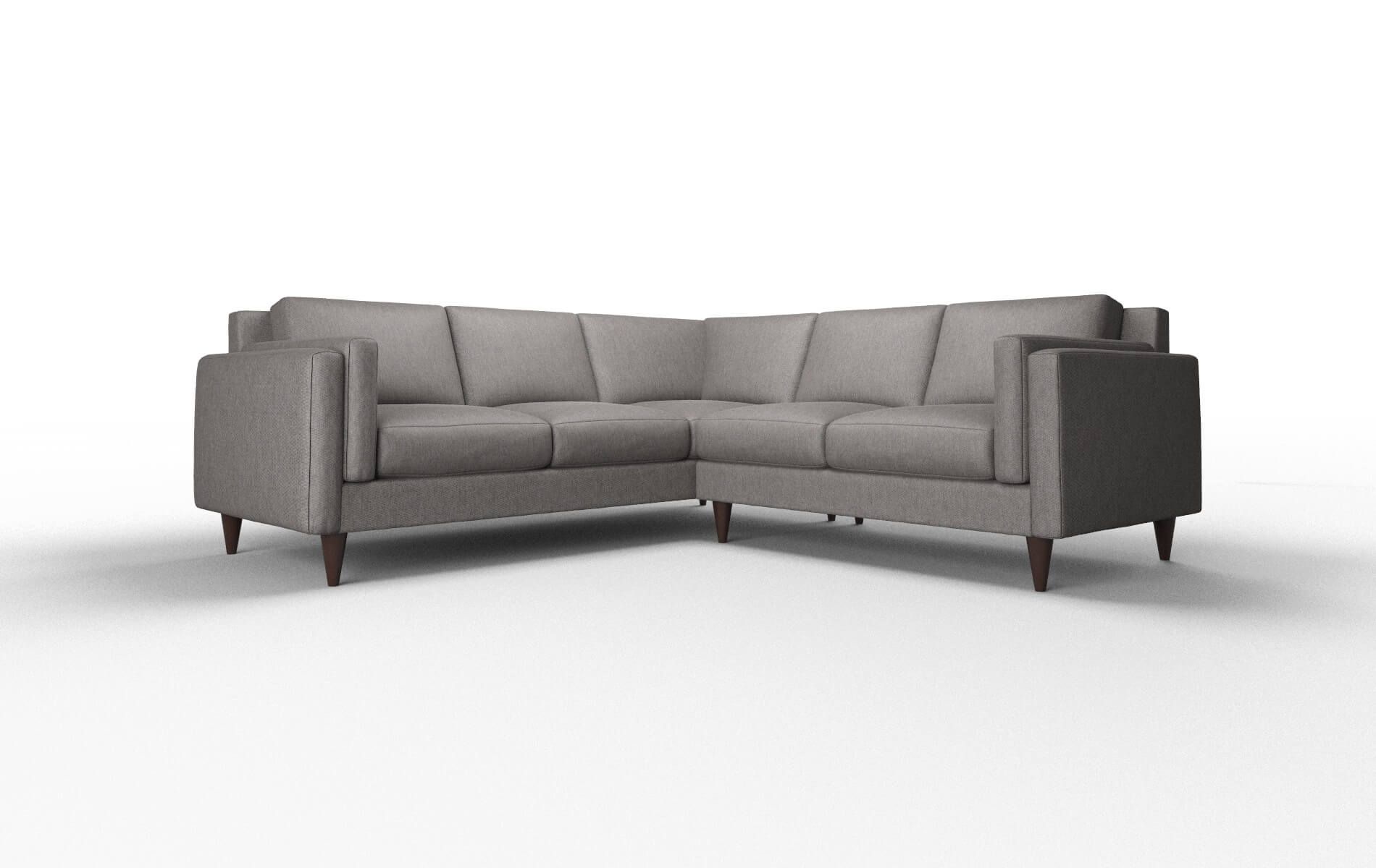 Helsinki Cosmo Charcoal Sectional espresso legs 1