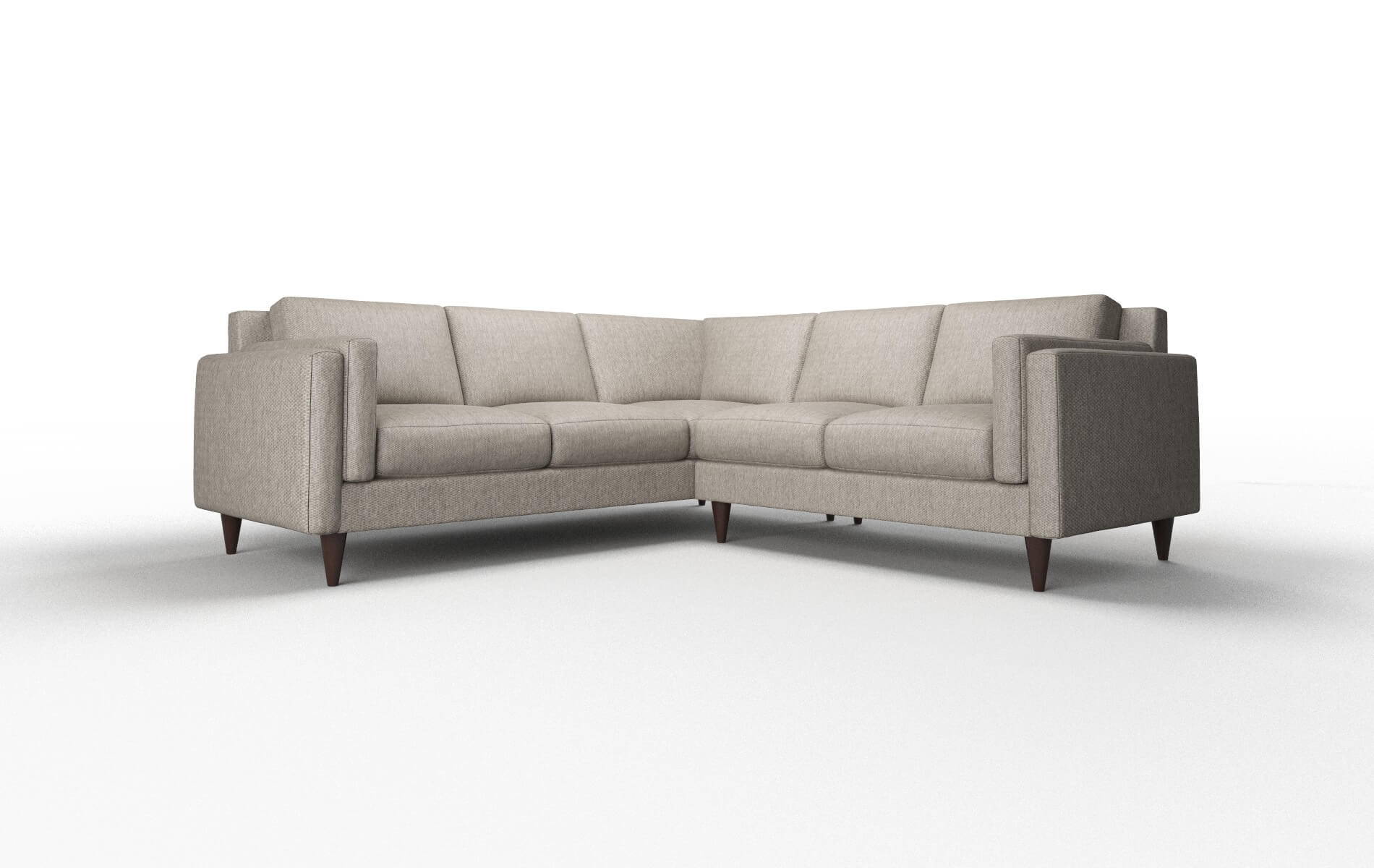 Helsinki Cosmo Taupe Sectional espresso legs 1