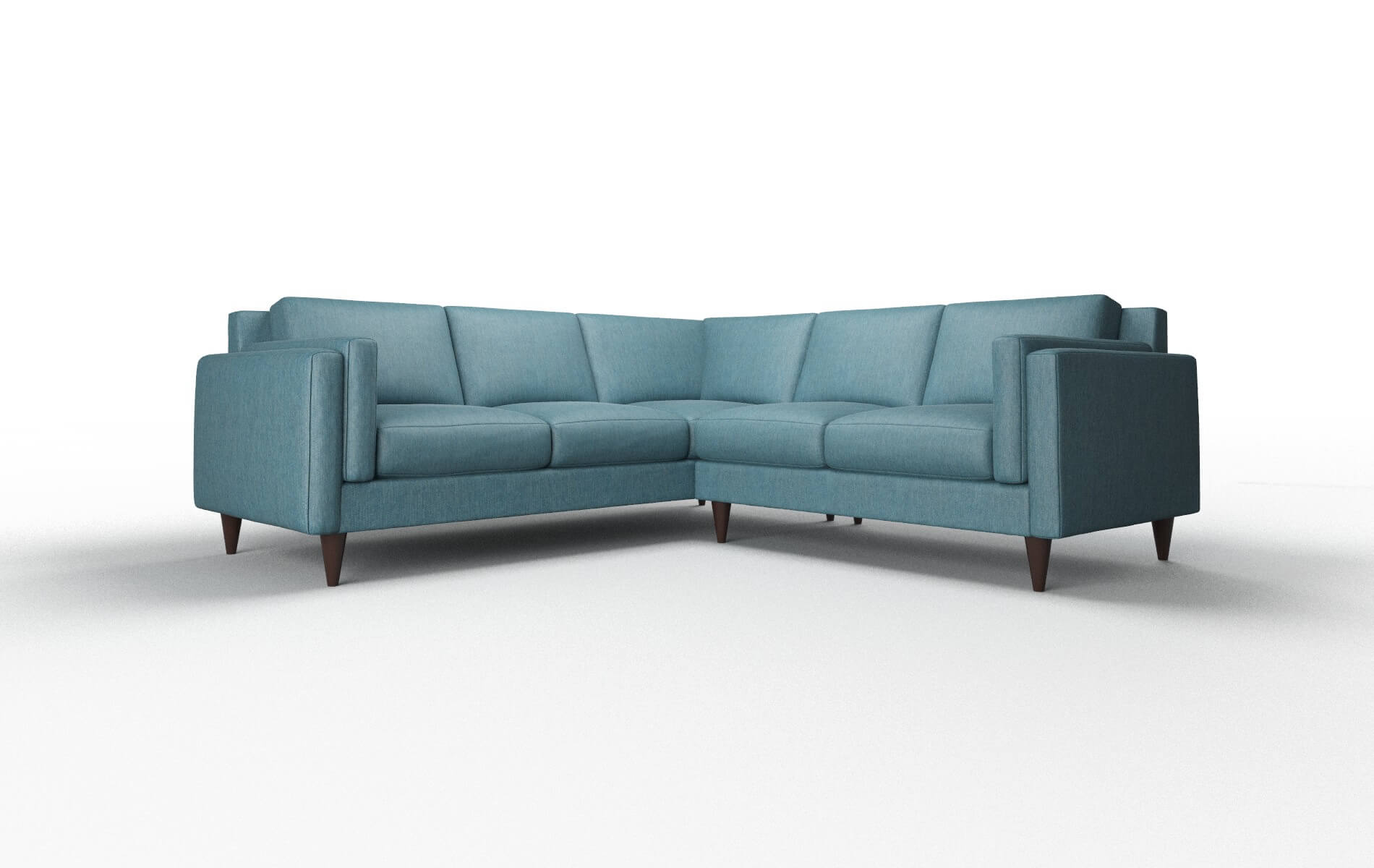 Helsinki Cosmo Teal Sectional espresso legs 1