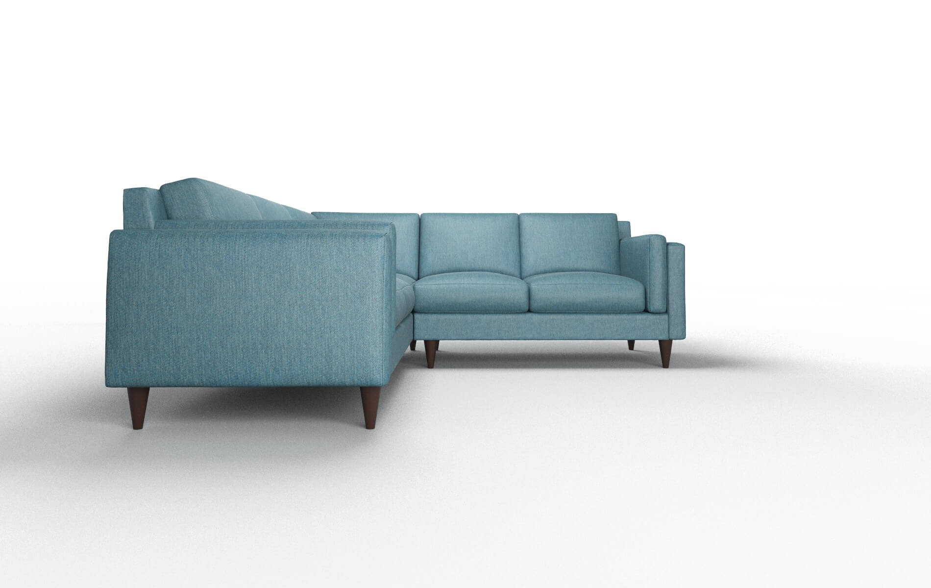 Helsinki Cosmo Teal Sectional espresso legs 2