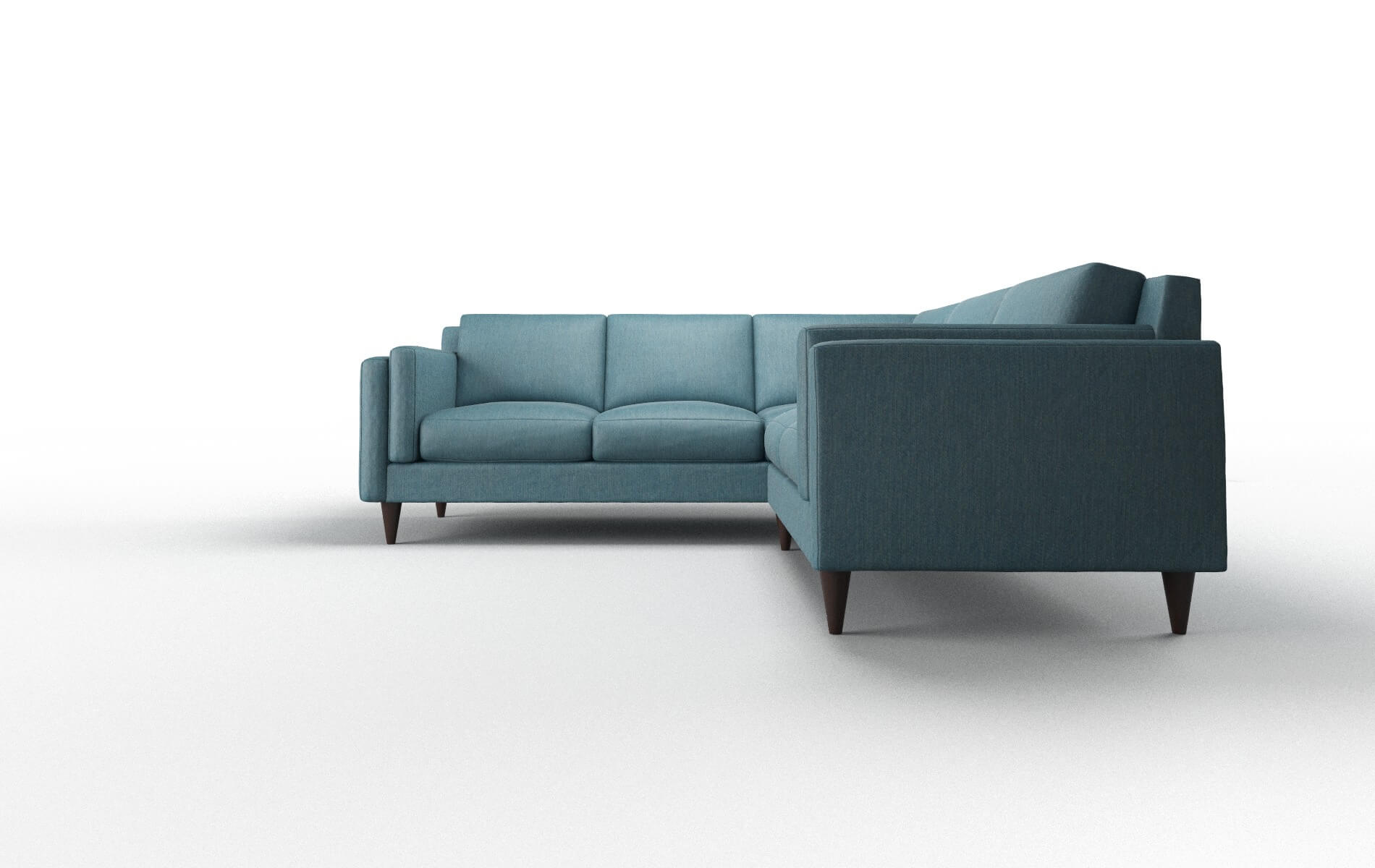 Helsinki Cosmo Teal Sectional espresso legs 5