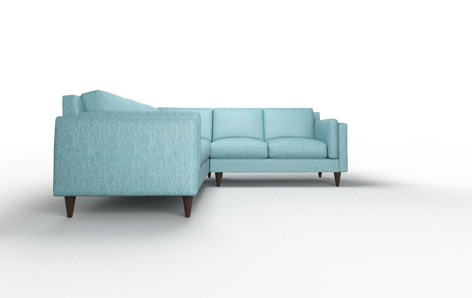 Helsinki Cosmo Turquoise Sectional espresso legs 2