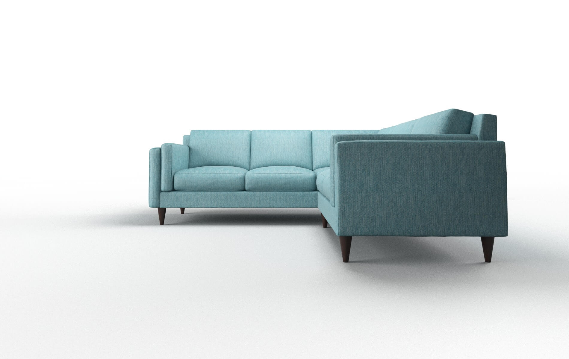 Helsinki Cosmo Turquoise Sectional espresso legs 5