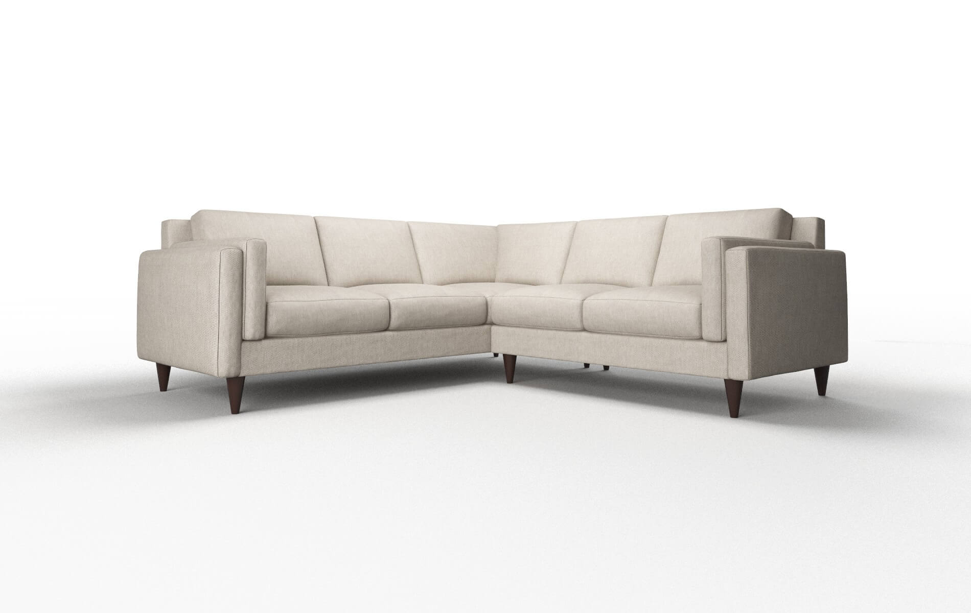 Helsinki Derby linen Sectional Espresso Legs  1