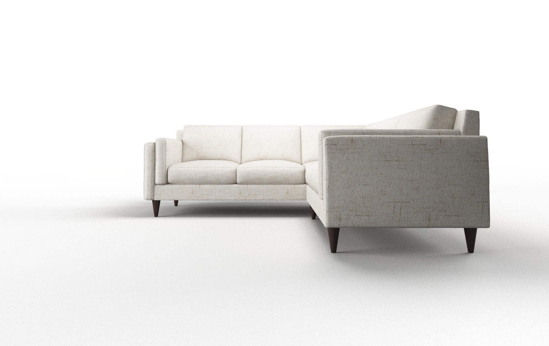 Helsinki Derby Taupe Sectional espresso legs 5