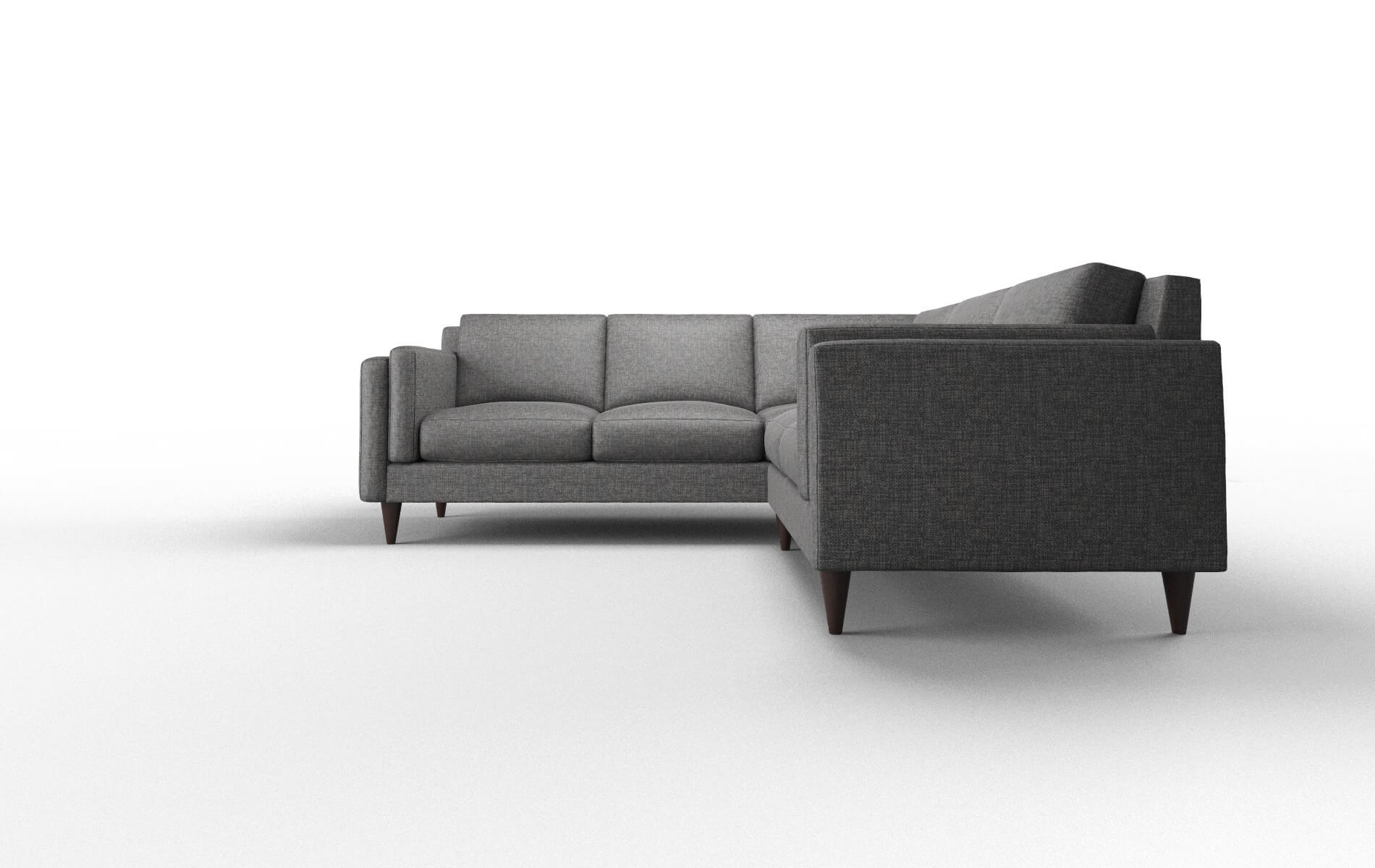 Helsinki Insight Charcoal Sectional espresso legs 5