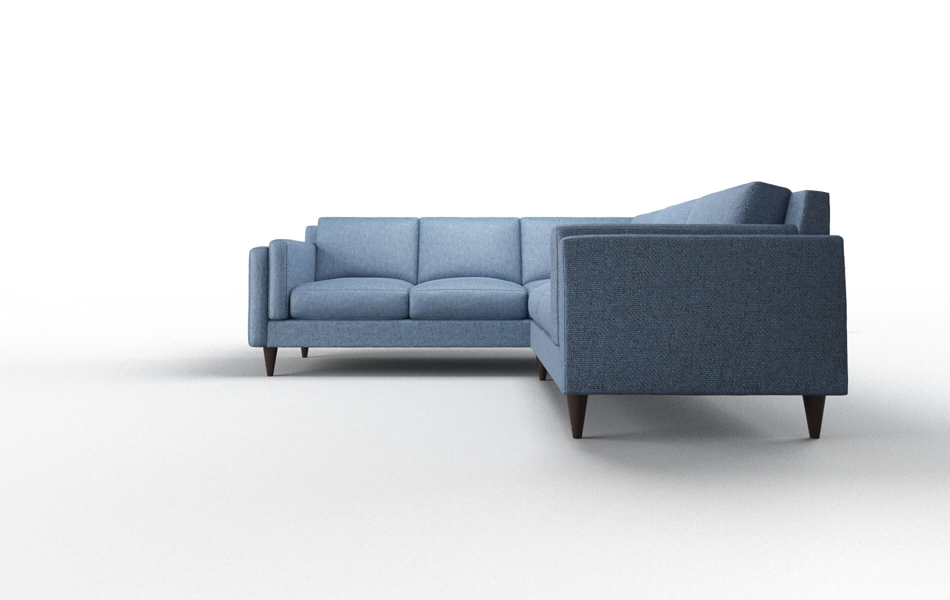 Helsinki Leslie Indigo Sectional espresso legs 5
