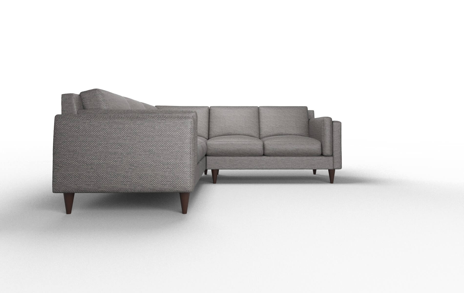 Helsinki Oscar Charcoal Sectional espresso legs 2