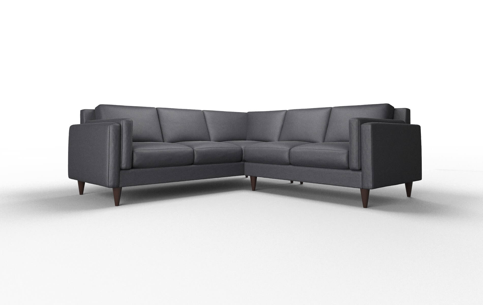 Helsinki Redondo Navy Sectional espresso legs 1